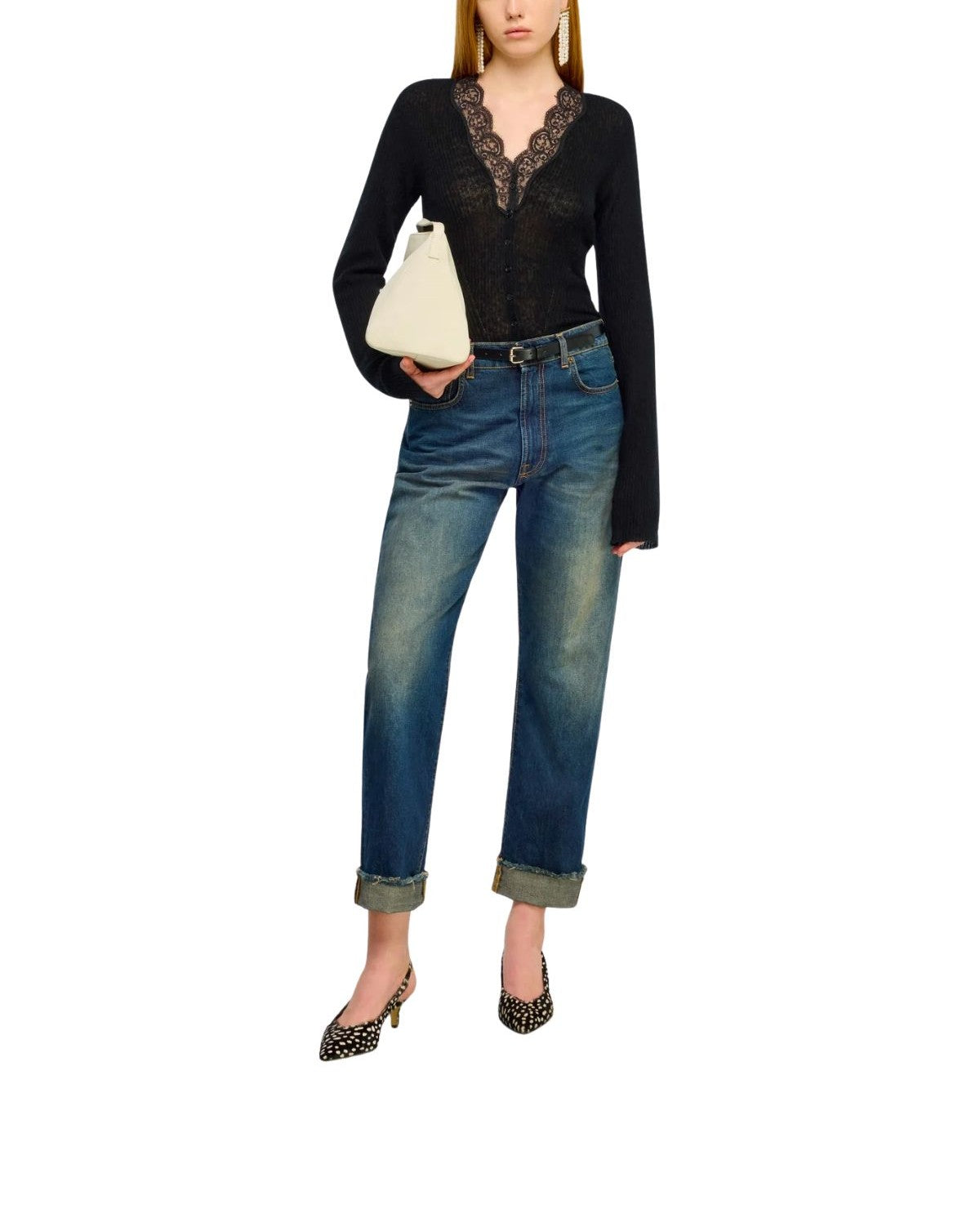 Cardigan nero Almira ALMIRA Y6WE02 NERO SEMICOUTURE 
