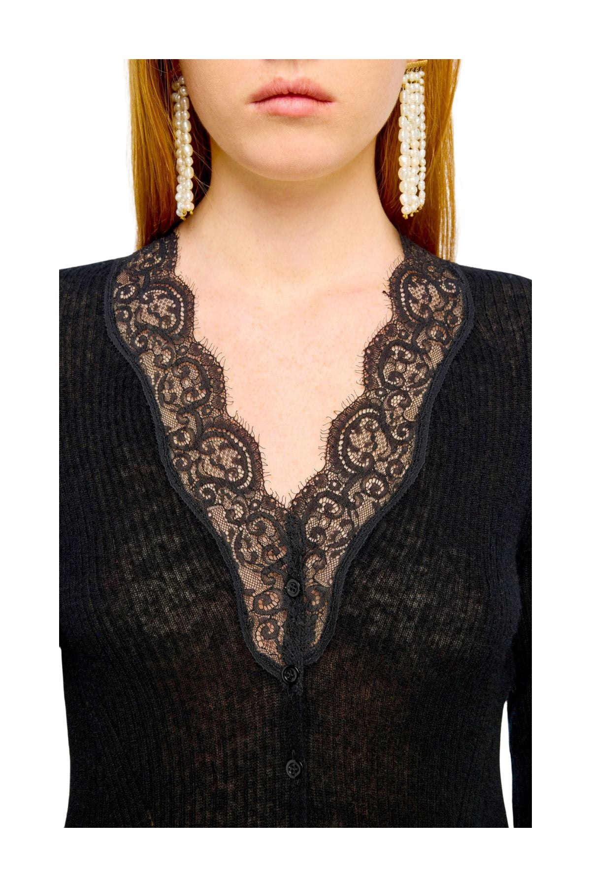 Cardigan nero Almira ALMIRA Y6WE02 NERO SEMICOUTURE 
