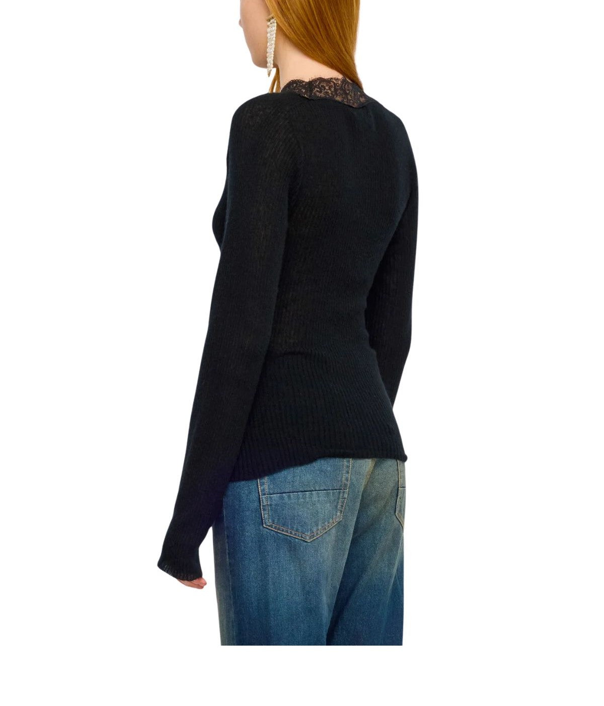 Cardigan nero Almira ALMIRA Y6WE02 NERO SEMICOUTURE 