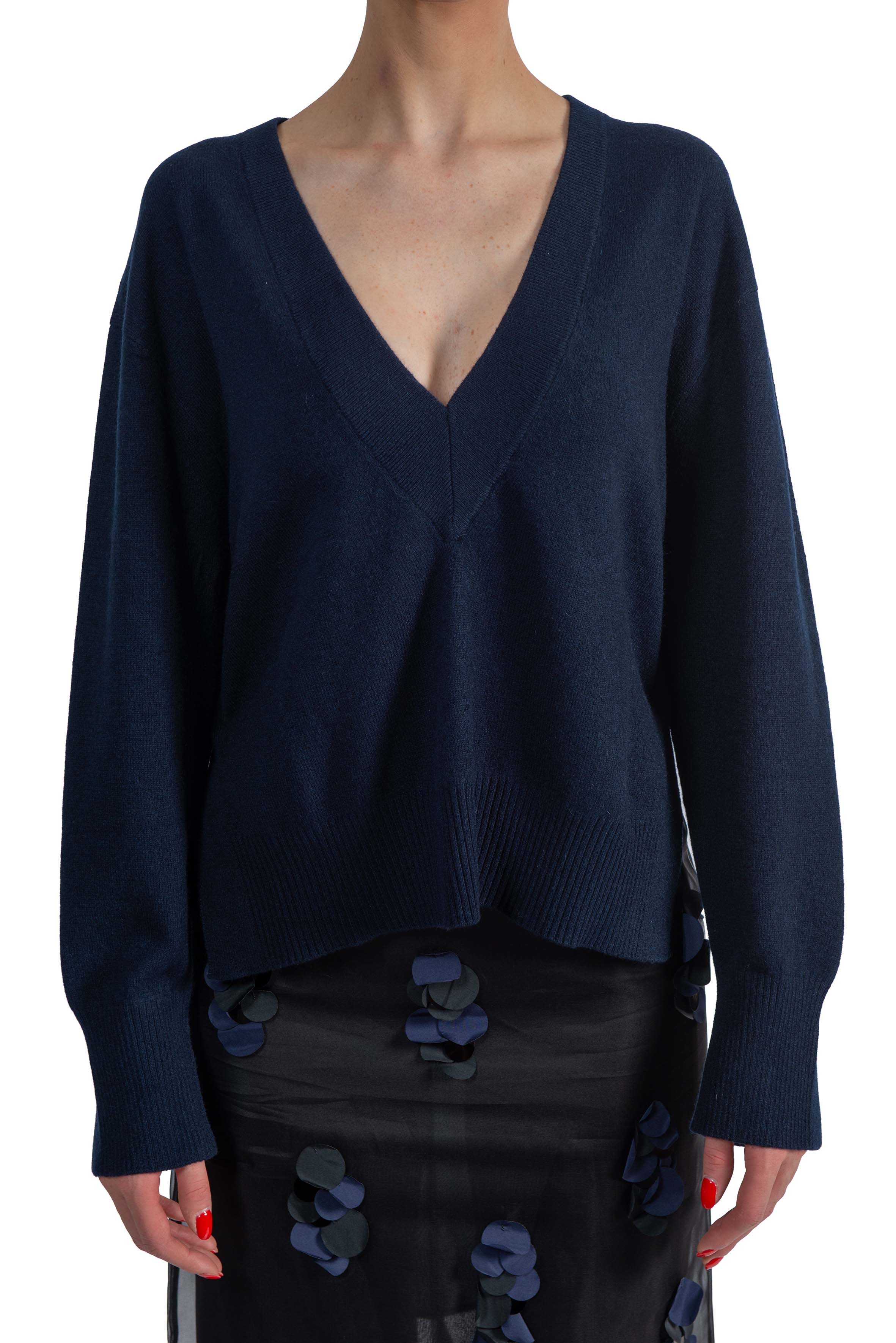 Maglia Bertha blu BERTHA Y6WD02 BLUE SEMICOUTURE 