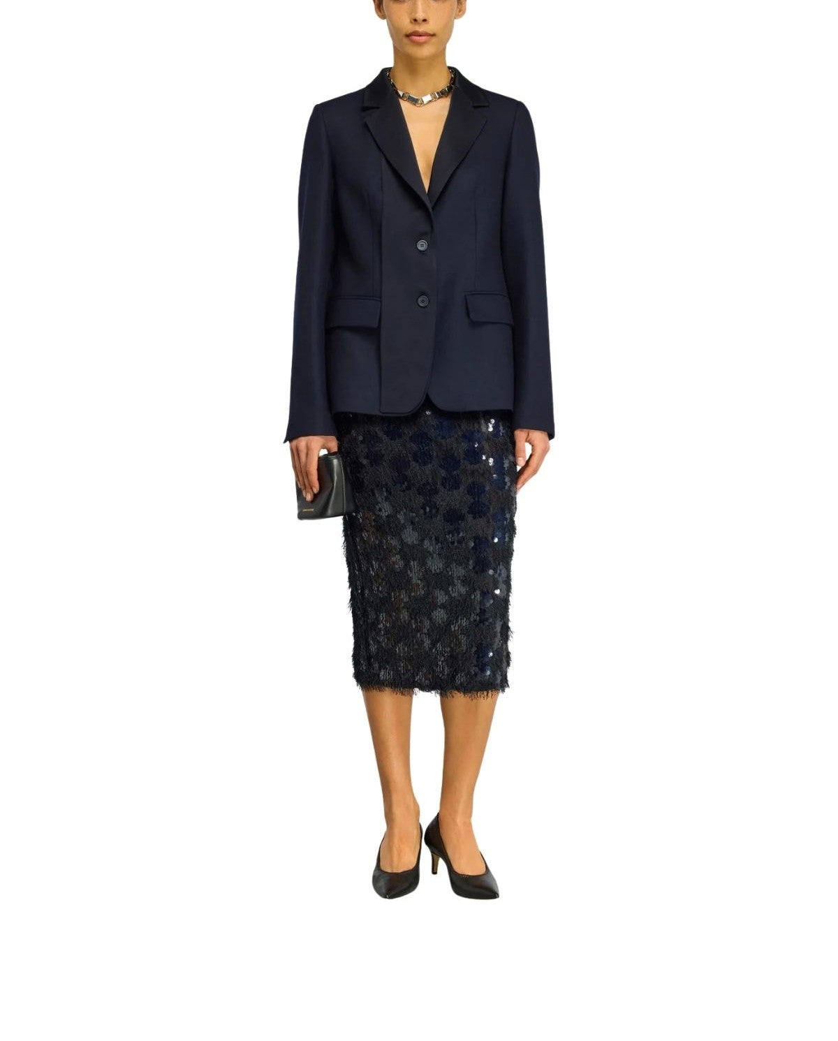 gonna longuette BINDY BLU NOTTE SEMICOUTURE 