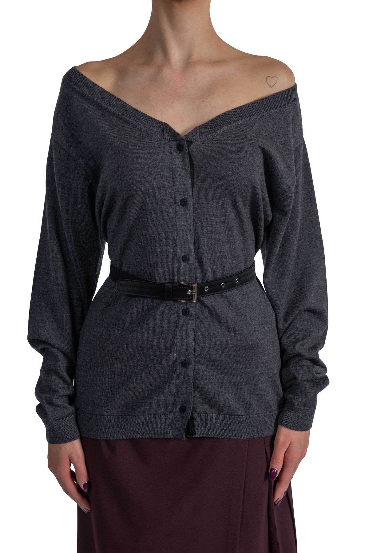 Maglia Carin grigia CARIN S6WA43 ANTRACITE SEMICOUTURE 