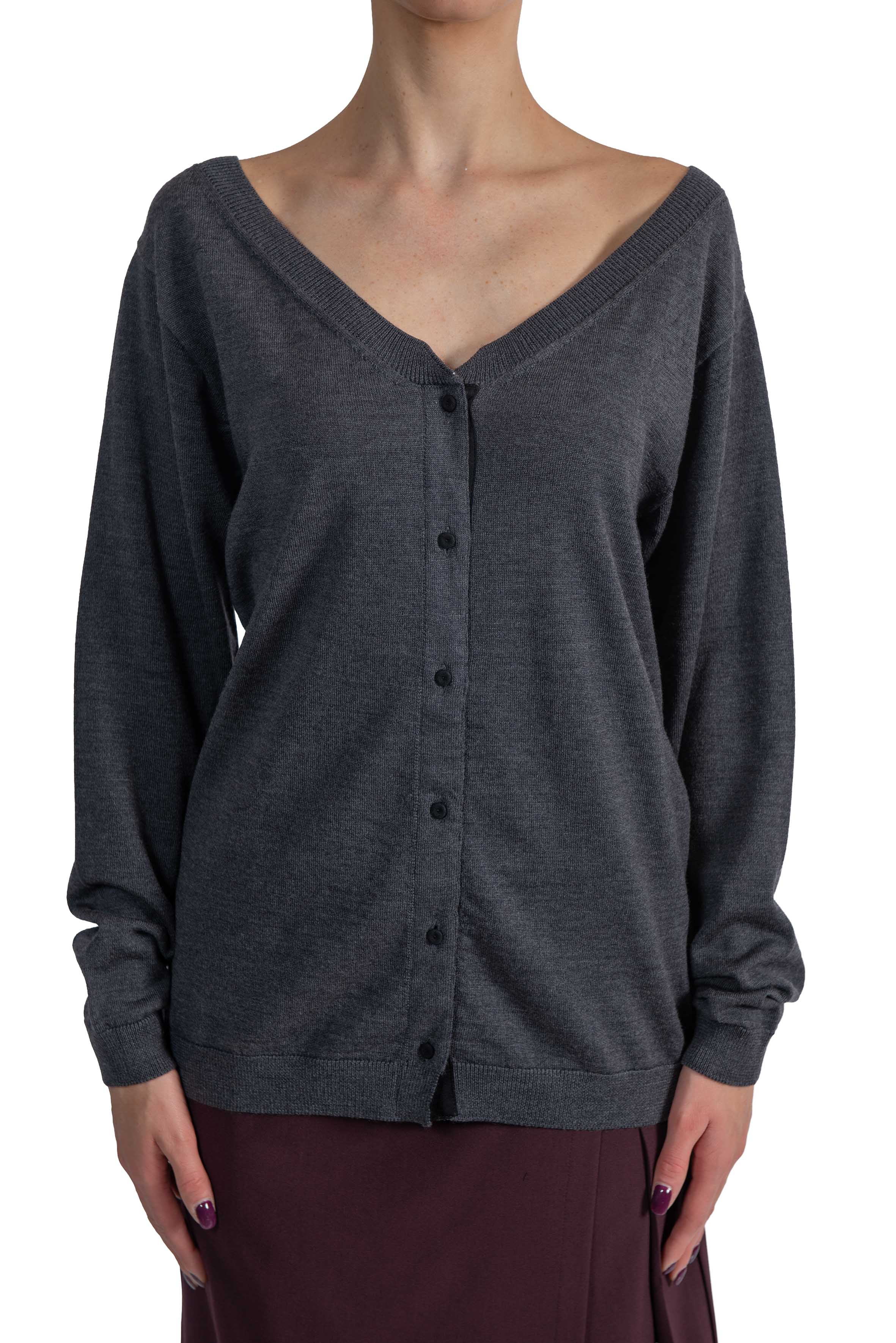 Maglia Carin grigia CARIN S6WA43 ANTRACITE SEMICOUTURE 