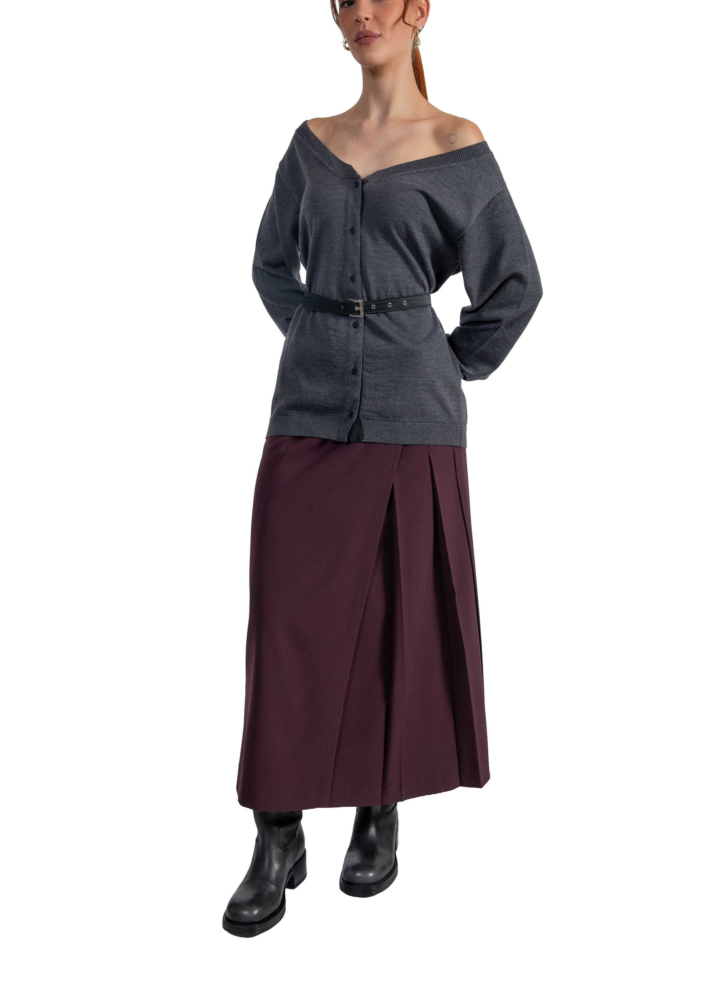 Maglia Carin grigia CARIN S6WA43 ANTRACITE SEMICOUTURE 