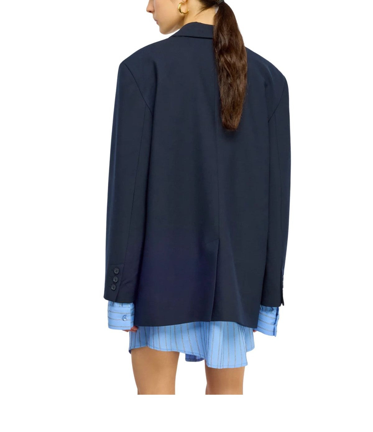 Giacca blu con polsini Deana DEANA Y6WI15 BLUE SEMICOUTURE 