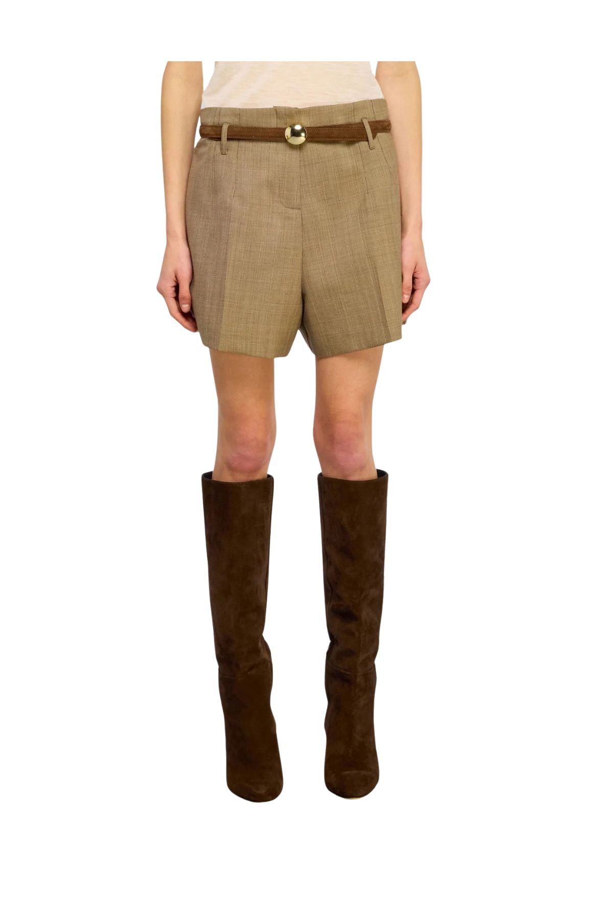 Short check cammello DIANE CHECK SEMICOUTURE 