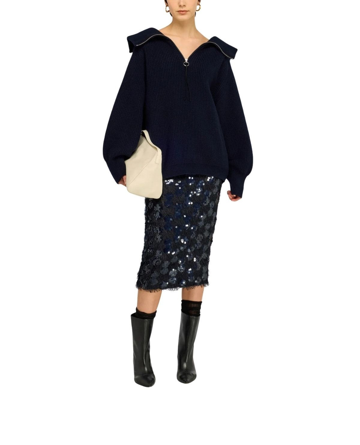 maglia dolcevita DOLCEVITA S6WD15 BLU NOTTE SEMICOUTURE 