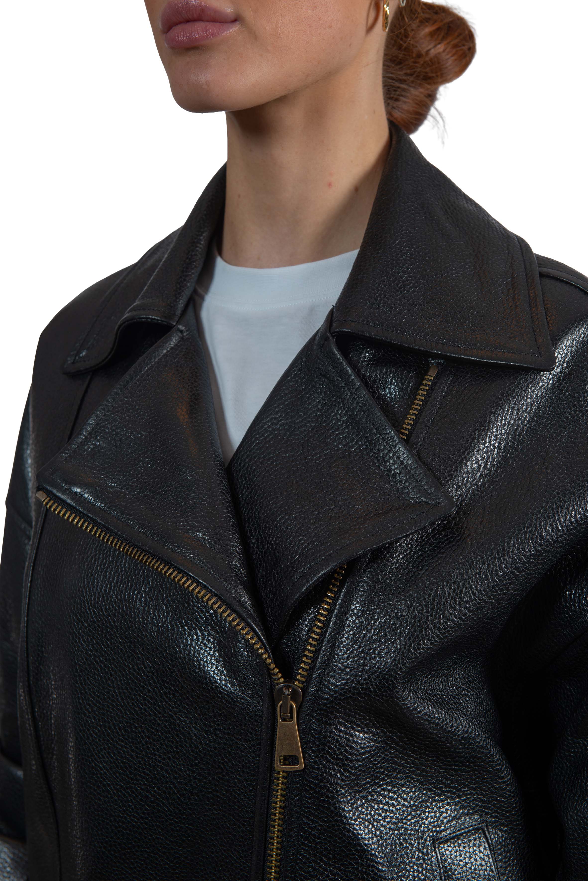 Chiodo Ella in pelle ELLE NERO SEMICOUTURE 