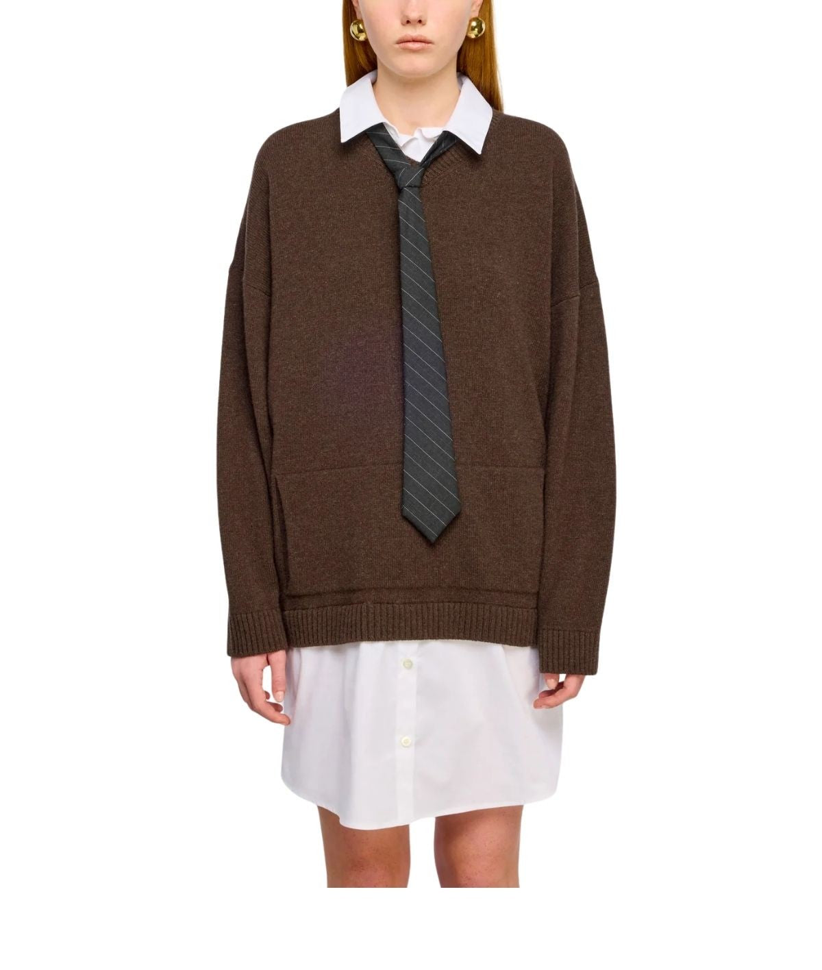 Abito Estelle in lana testa di moro ESTELLE Y6WG43 MOKA SEMICOUTURE 
