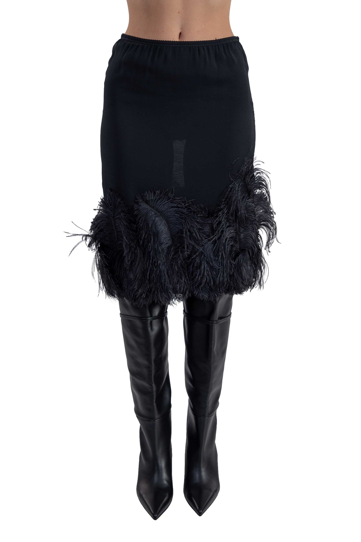 Gonna longuette nera Quanna QUANNA S6WC40 NERO SEMICOUTURE 