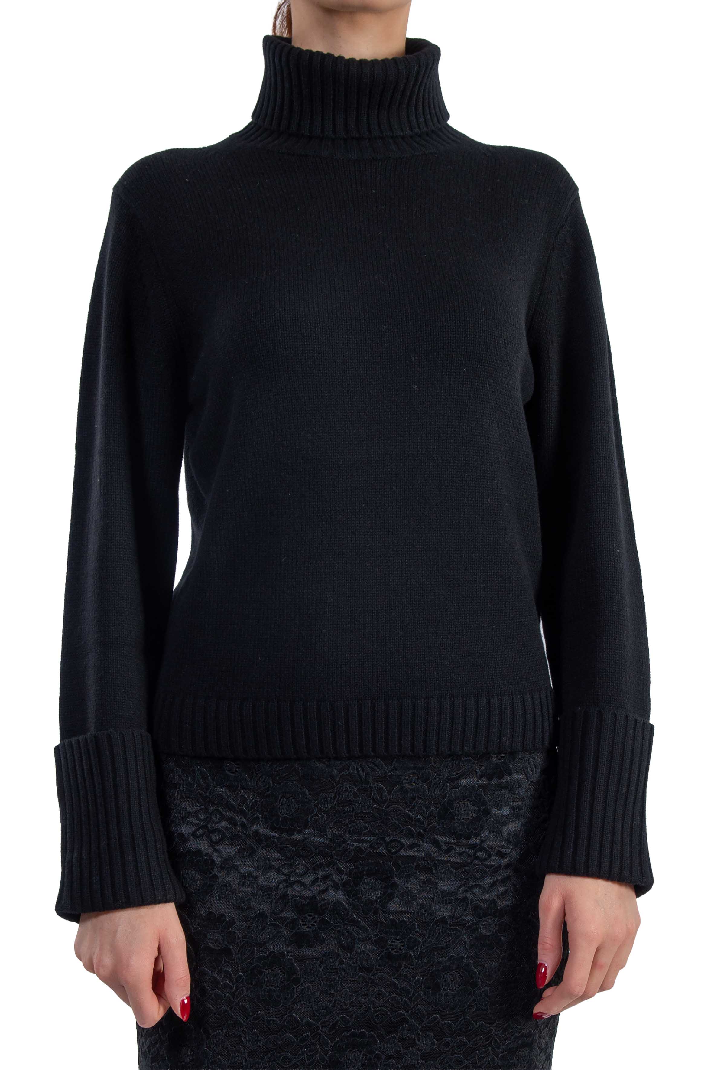 Maglia collo alto nera RALPHINA S6WC03 NERO SEMICOUTURE 