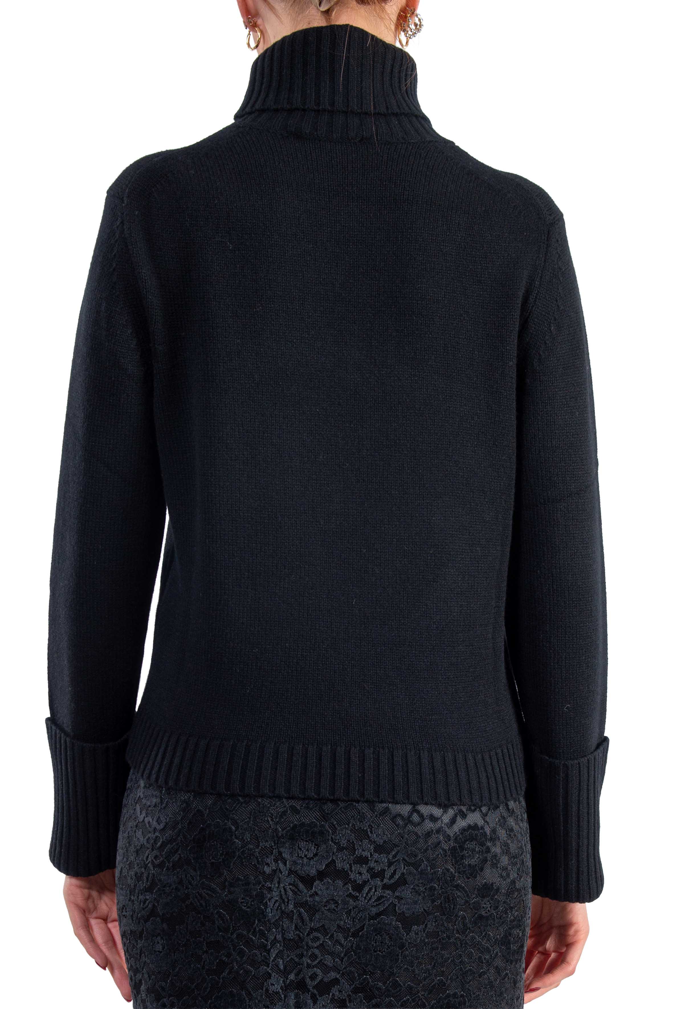 Maglia collo alto nera RALPHINA S6WC03 NERO SEMICOUTURE 
