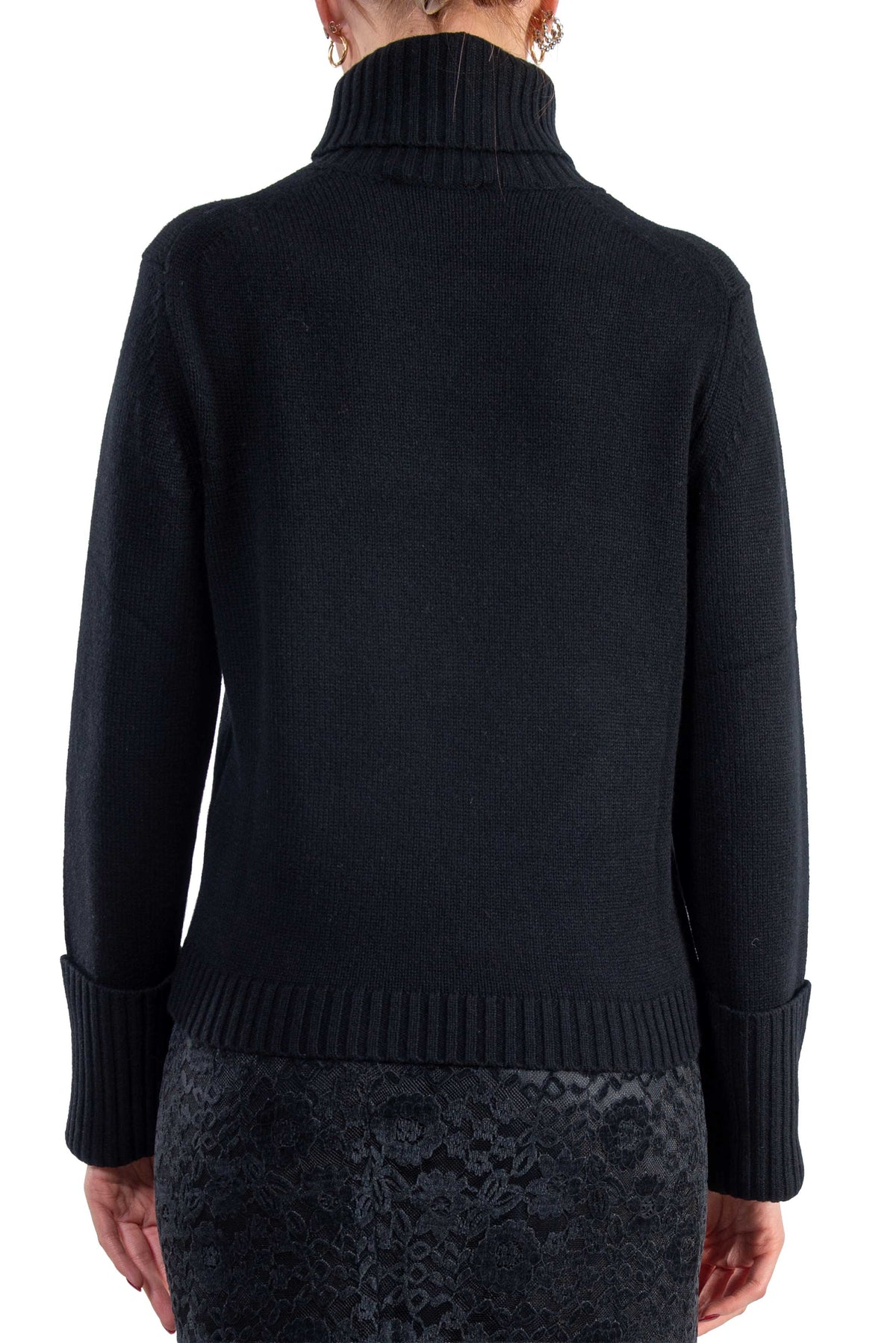 Maglia collo alto nera RALPHINA S6WC03 NERO SEMICOUTURE 