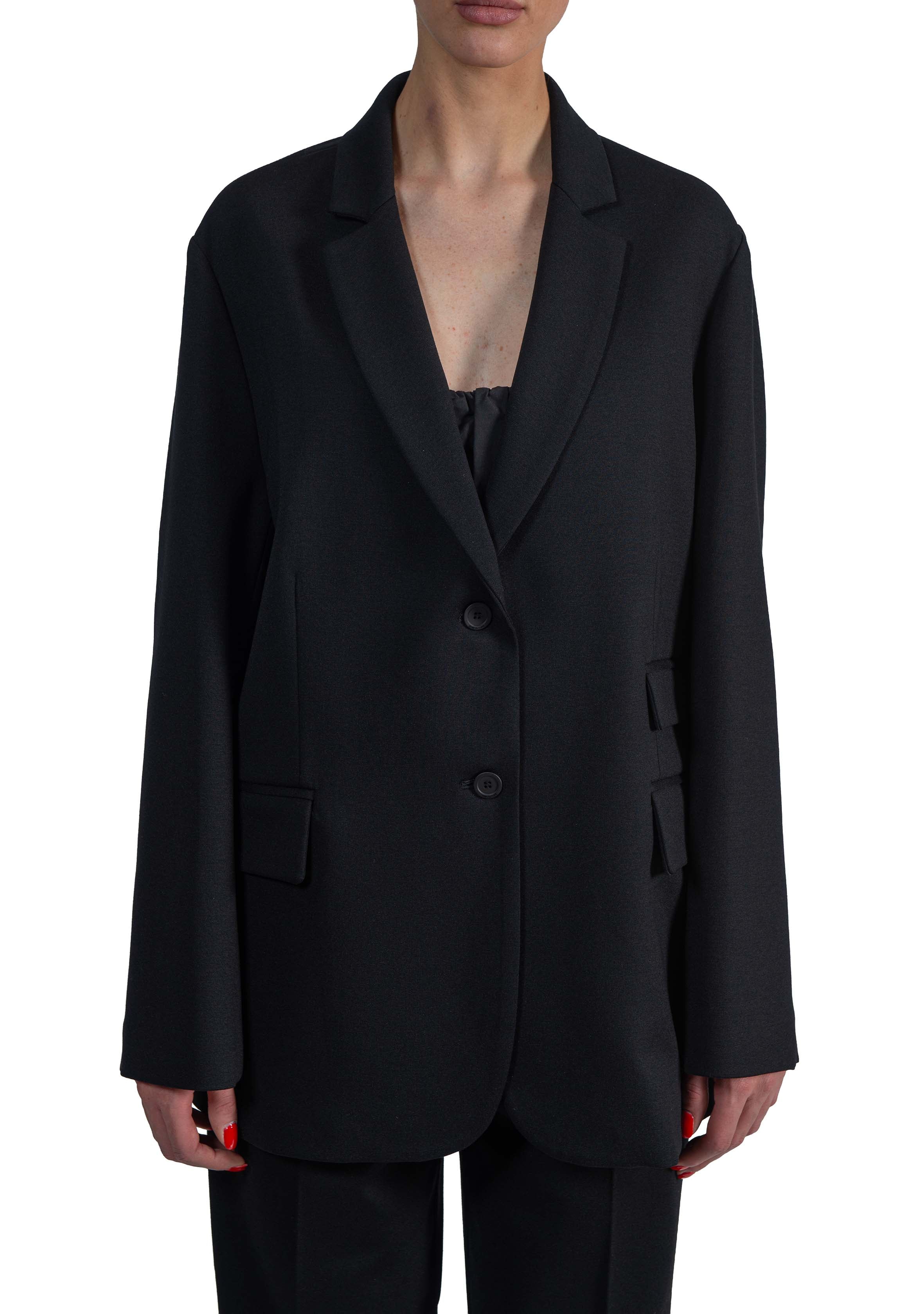 Giacca Tammi nera. TAMMI S6WL04 NERO SEMICOUTURE 