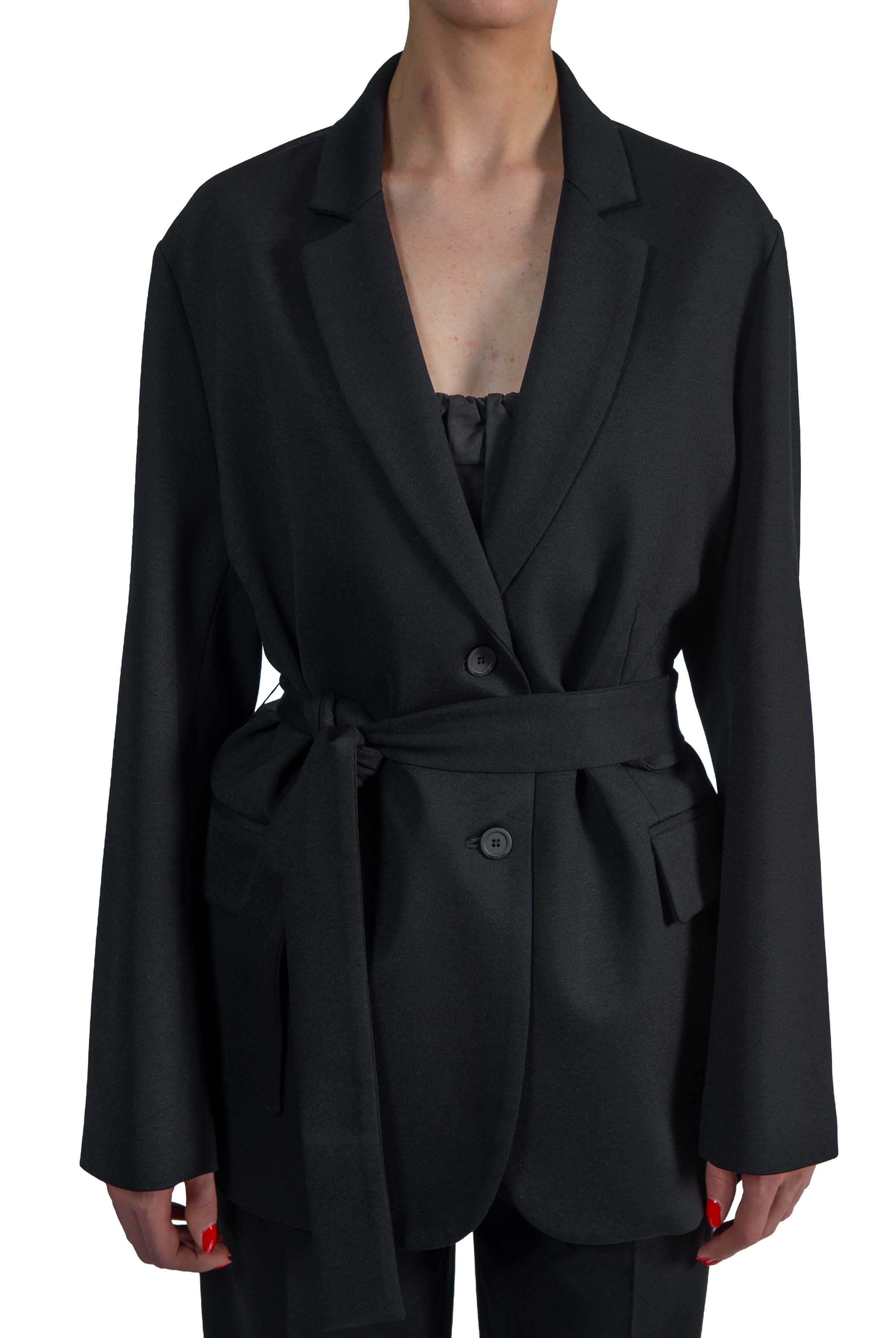 Giacca Tammi nera. TAMMI S6WL04 NERO SEMICOUTURE 