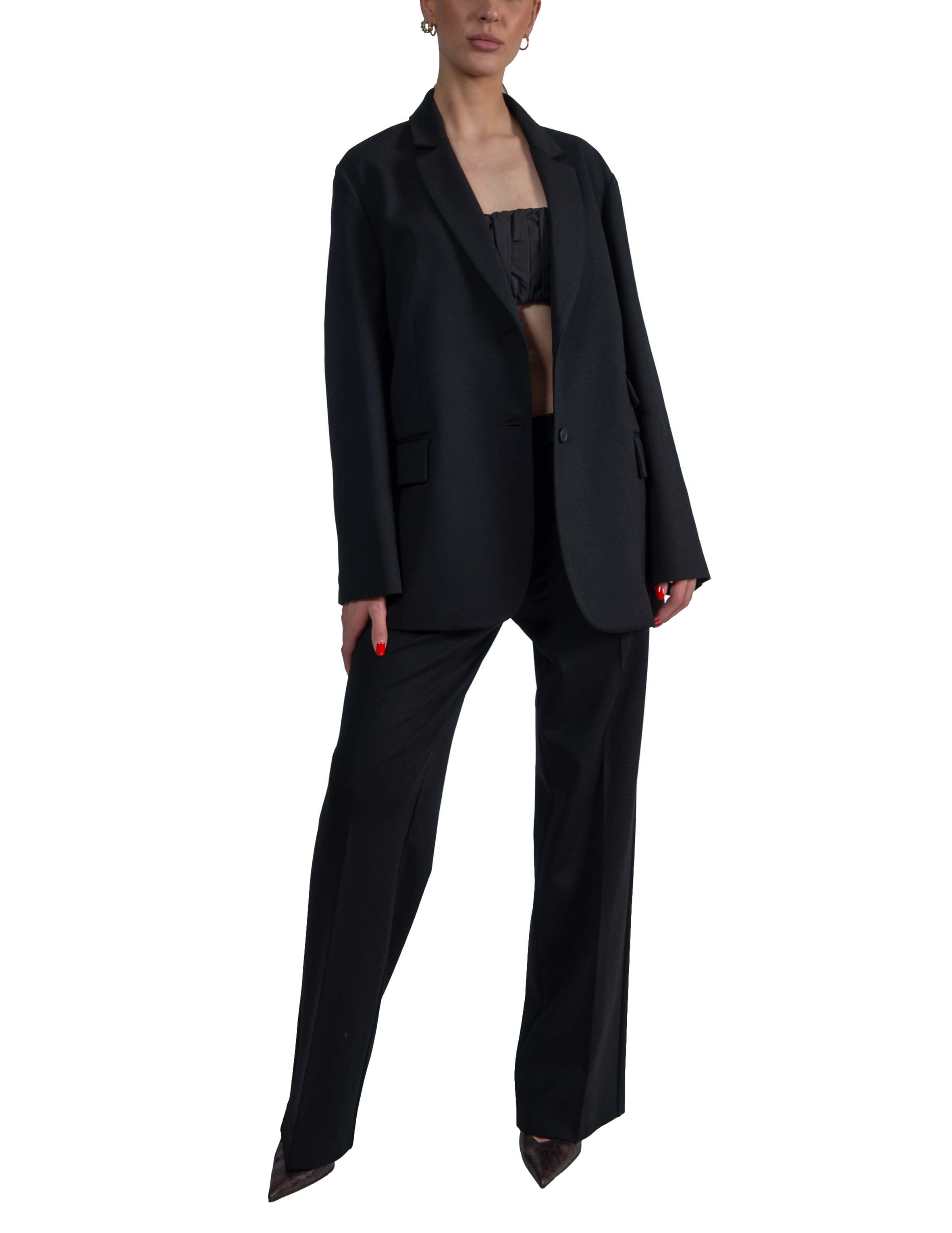Giacca Tammi nera. TAMMI S6WL04 NERO SEMICOUTURE 