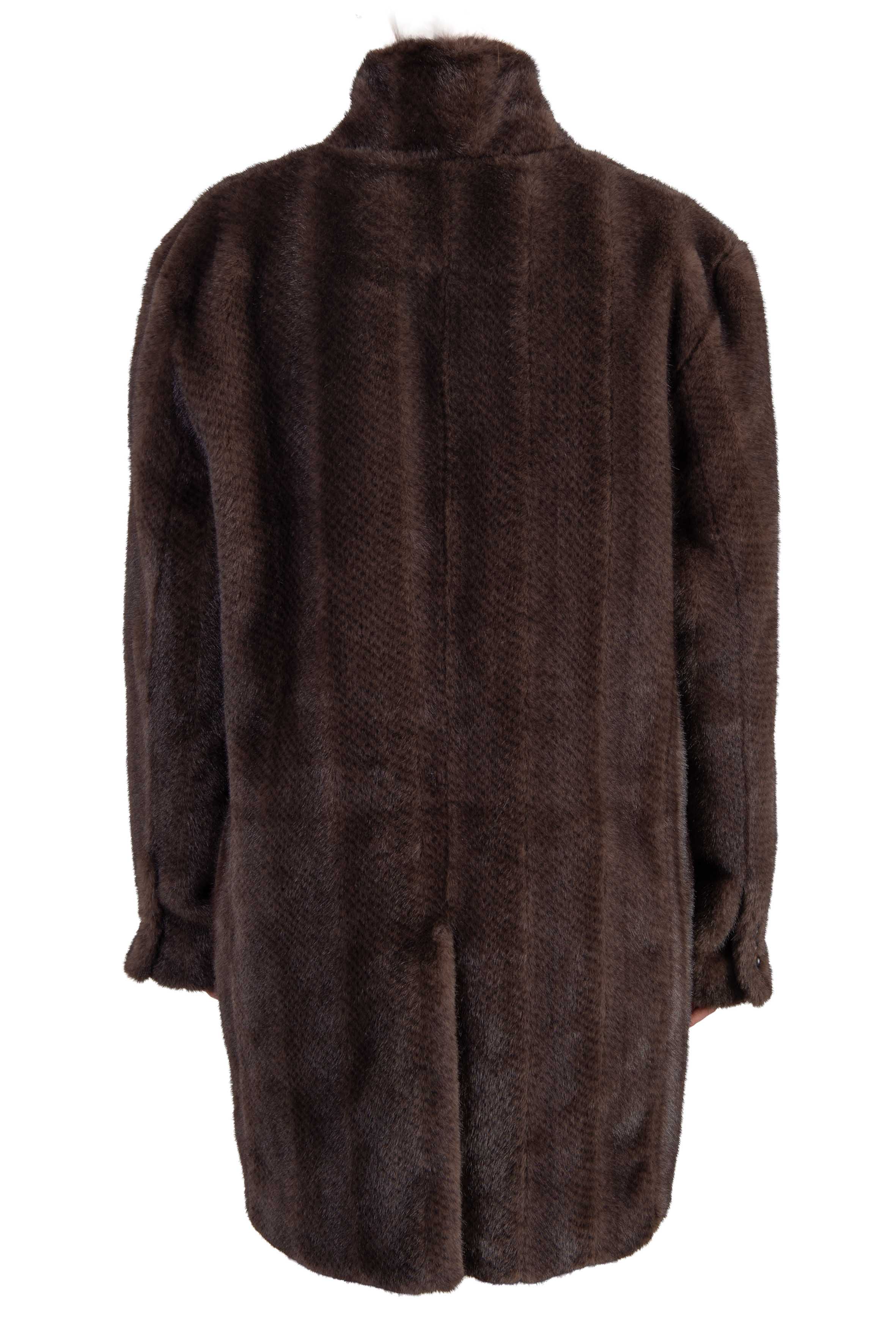 Cappotto in ecopelliccia testa di moro 9201 BROWN SWORD 