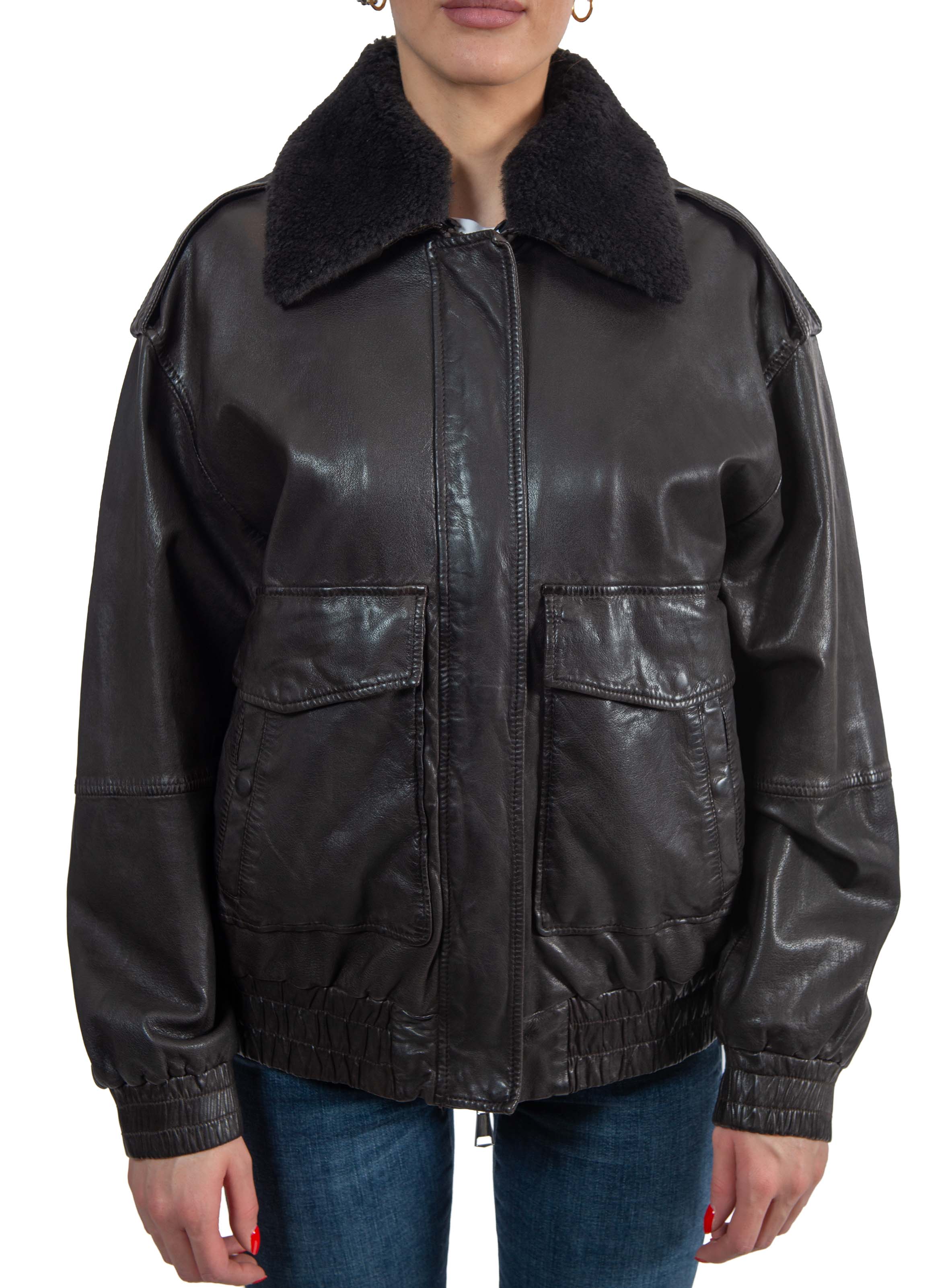 Giaccone pelle marrone Betz BETZ+ COLLO BROWN THE JACKIE LEATHERS 