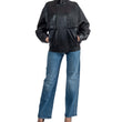 Bomber Droite in pelle nero