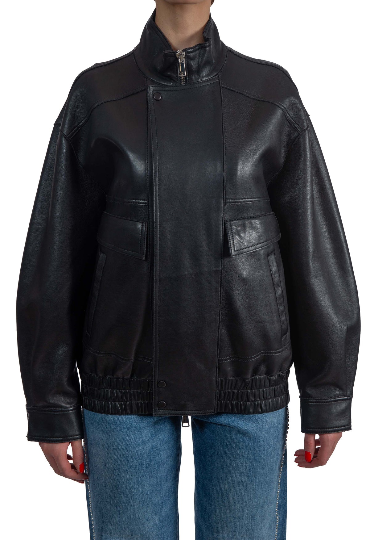 Bomber Droite in pelle nero DROITE NERO THE JACKIE LEATHERS 