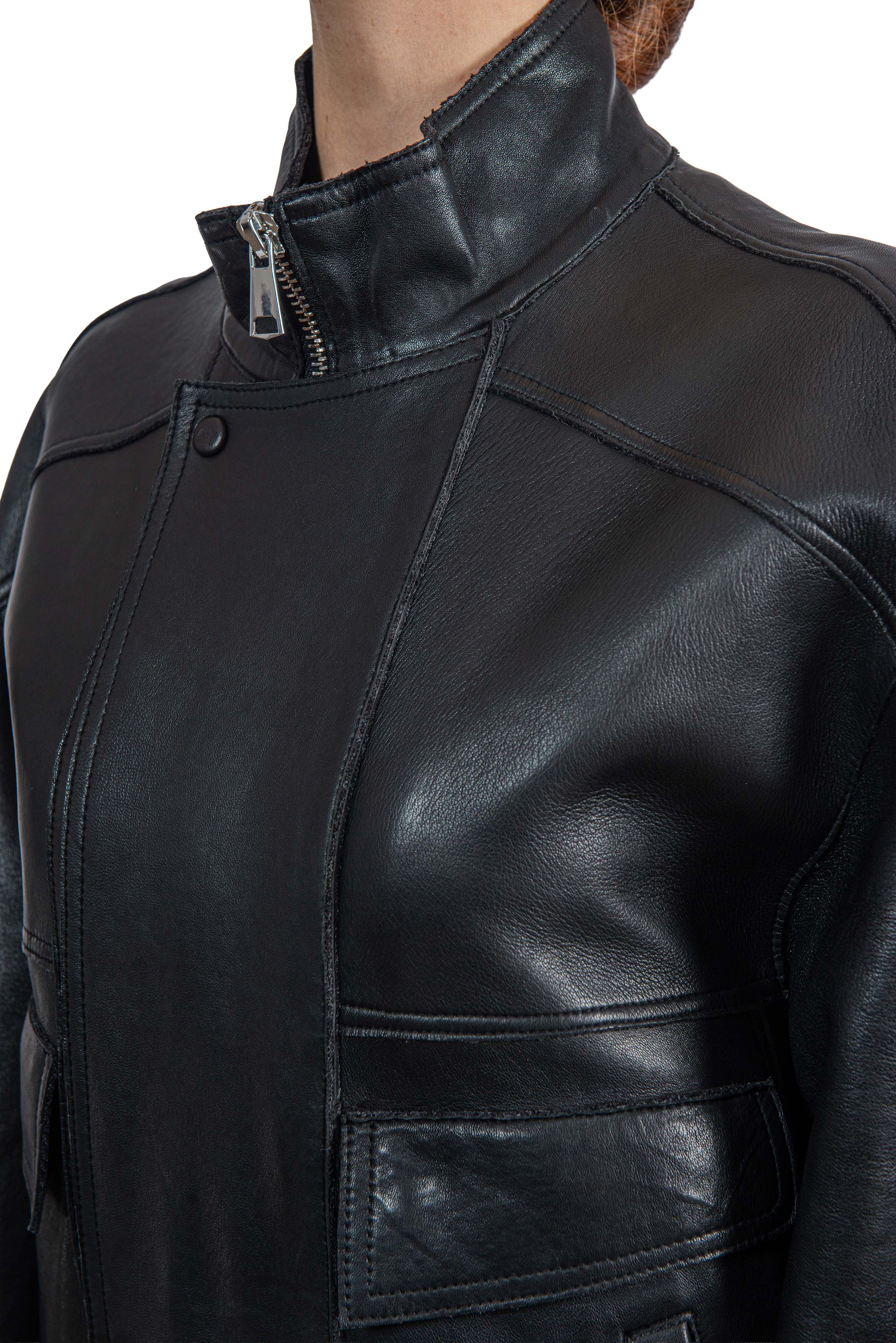 Bomber Droite in pelle nero DROITE NERO THE JACKIE LEATHERS 