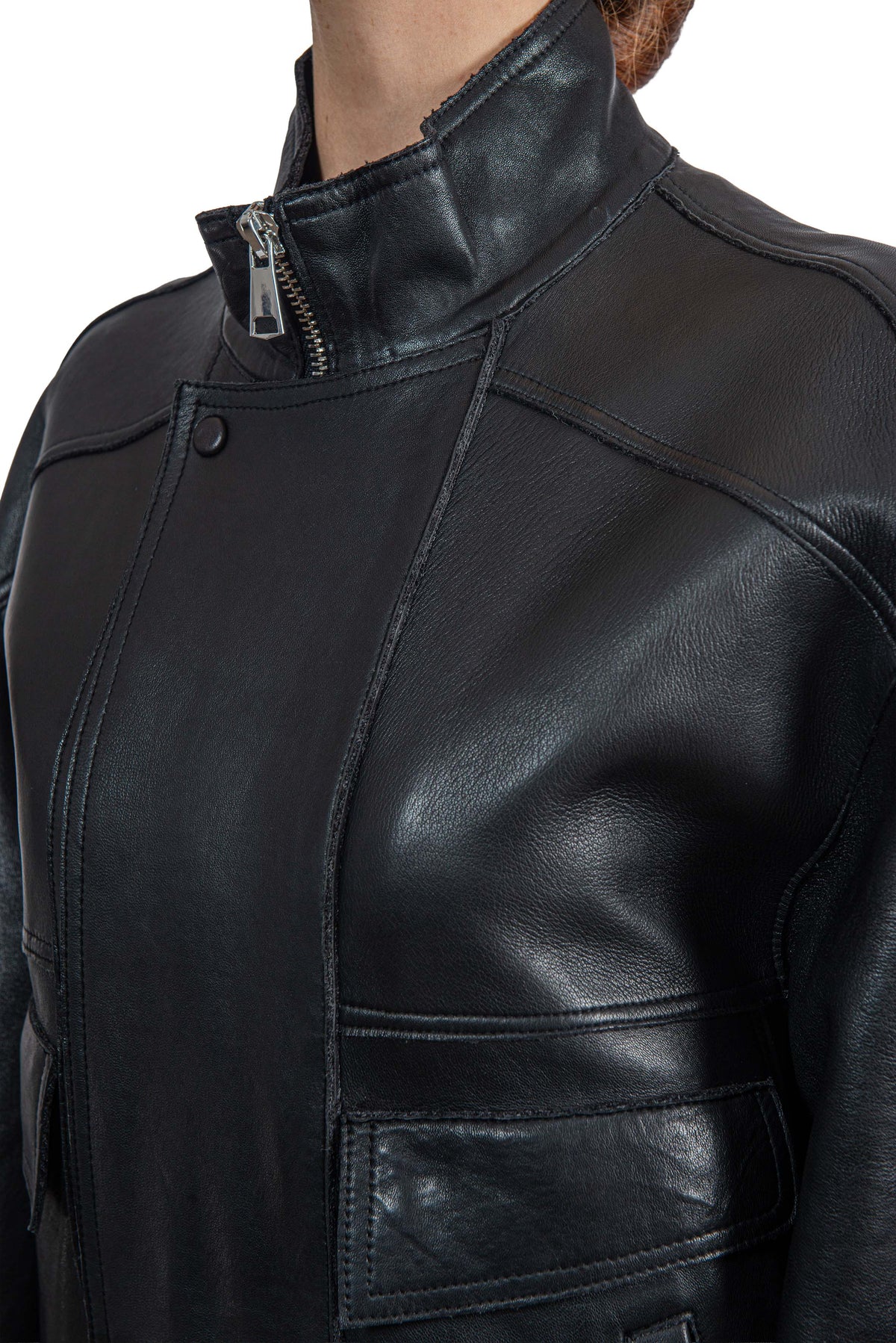Bomber Droite in pelle nero DROITE NERO THE JACKIE LEATHERS 