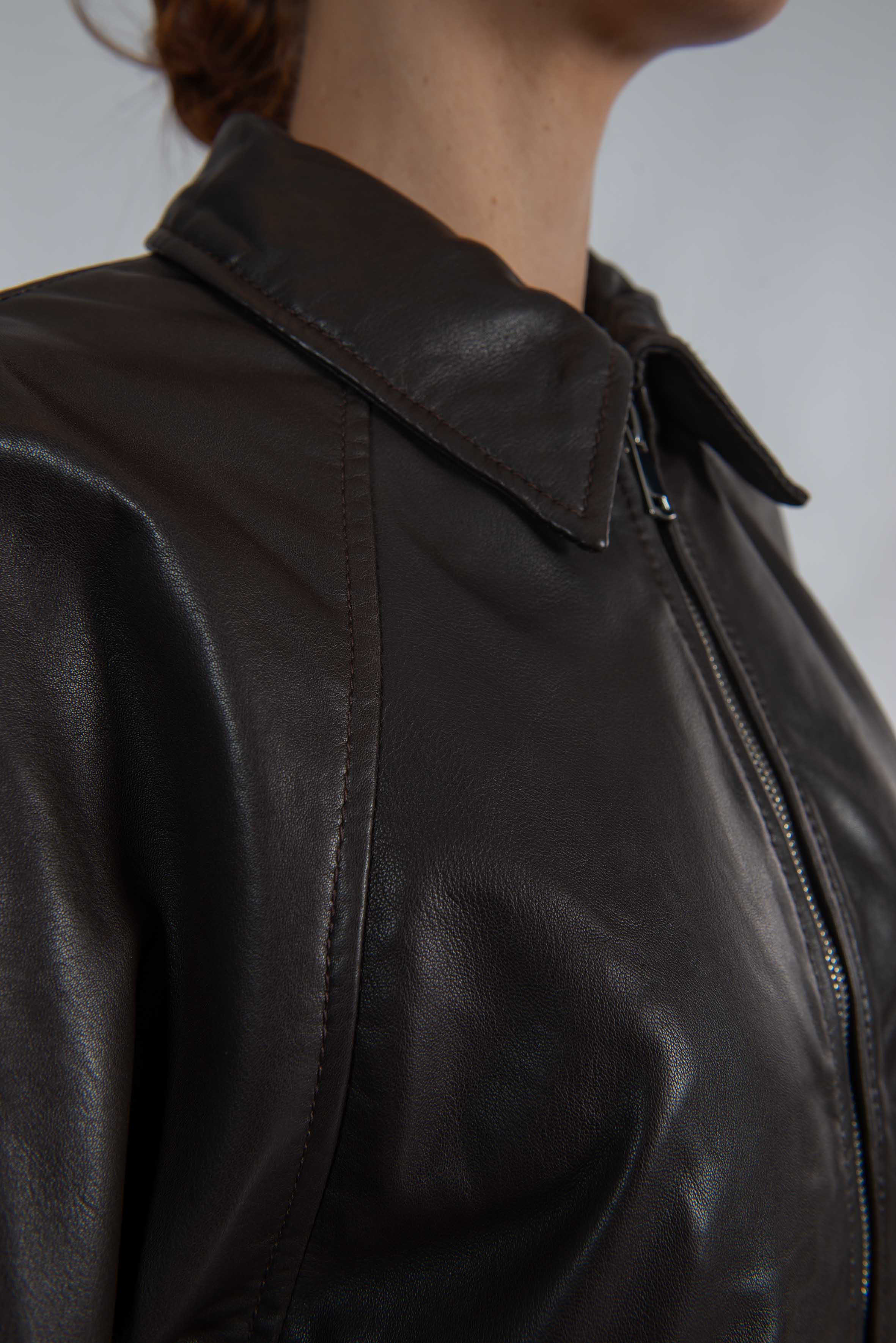 Bomber in pelle testa di moro FIAMMA DARK BROWN THE JACKIE LEATHERS 