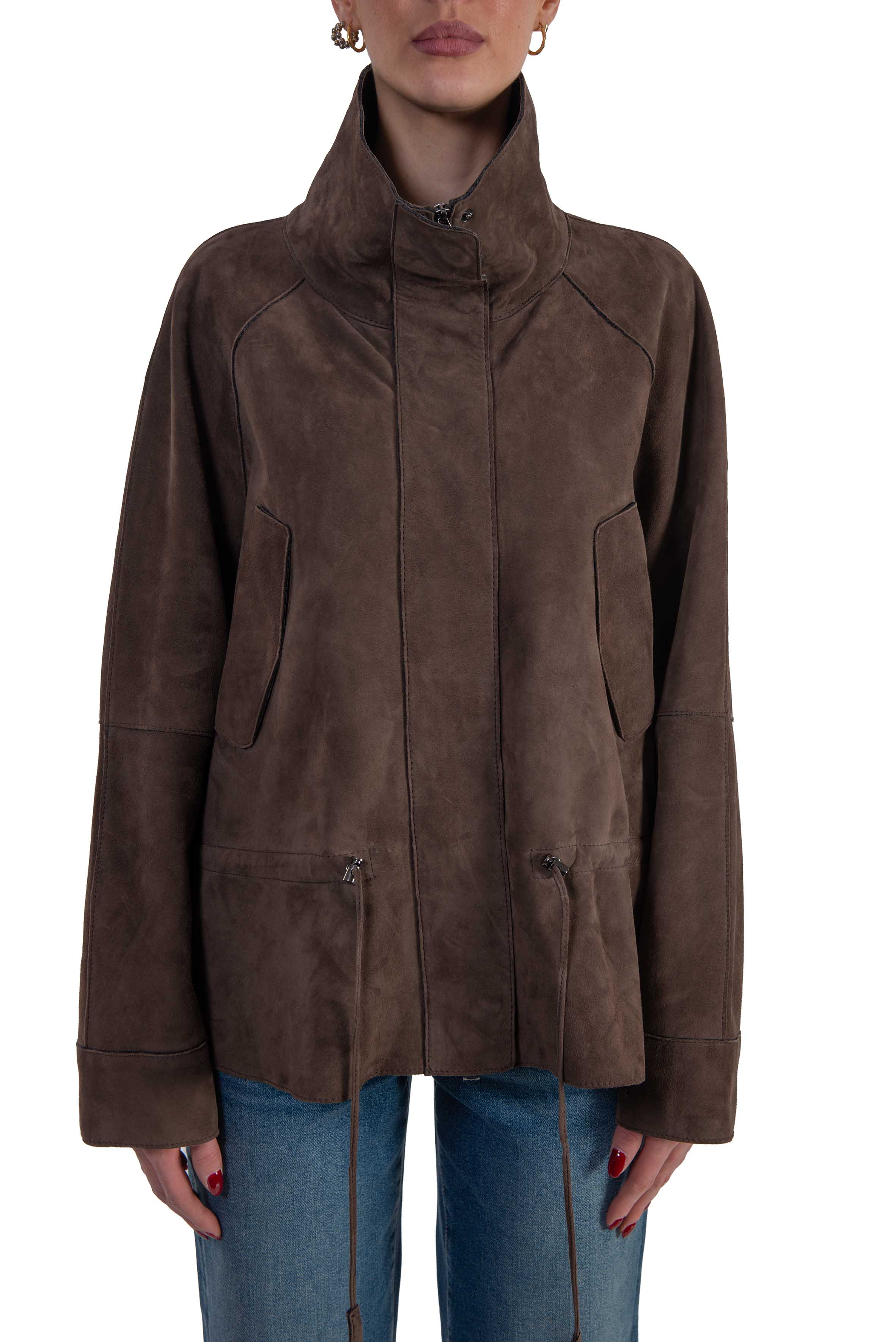 Giaccone in suede marrone RACHELE MARRONE THE JACKIE LEATHERS 