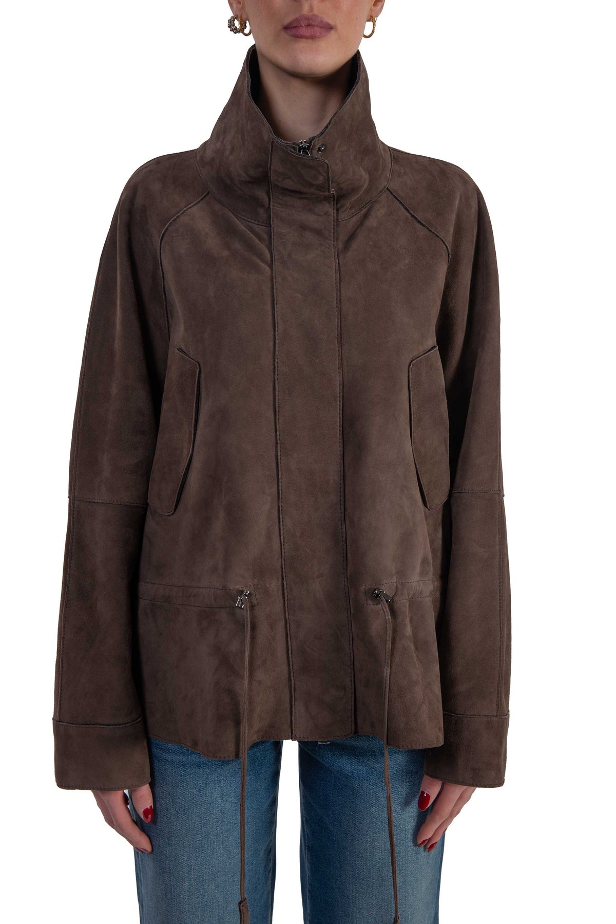 Giaccone in suede marrone RACHELE MARRONE THE JACKIE LEATHERS 