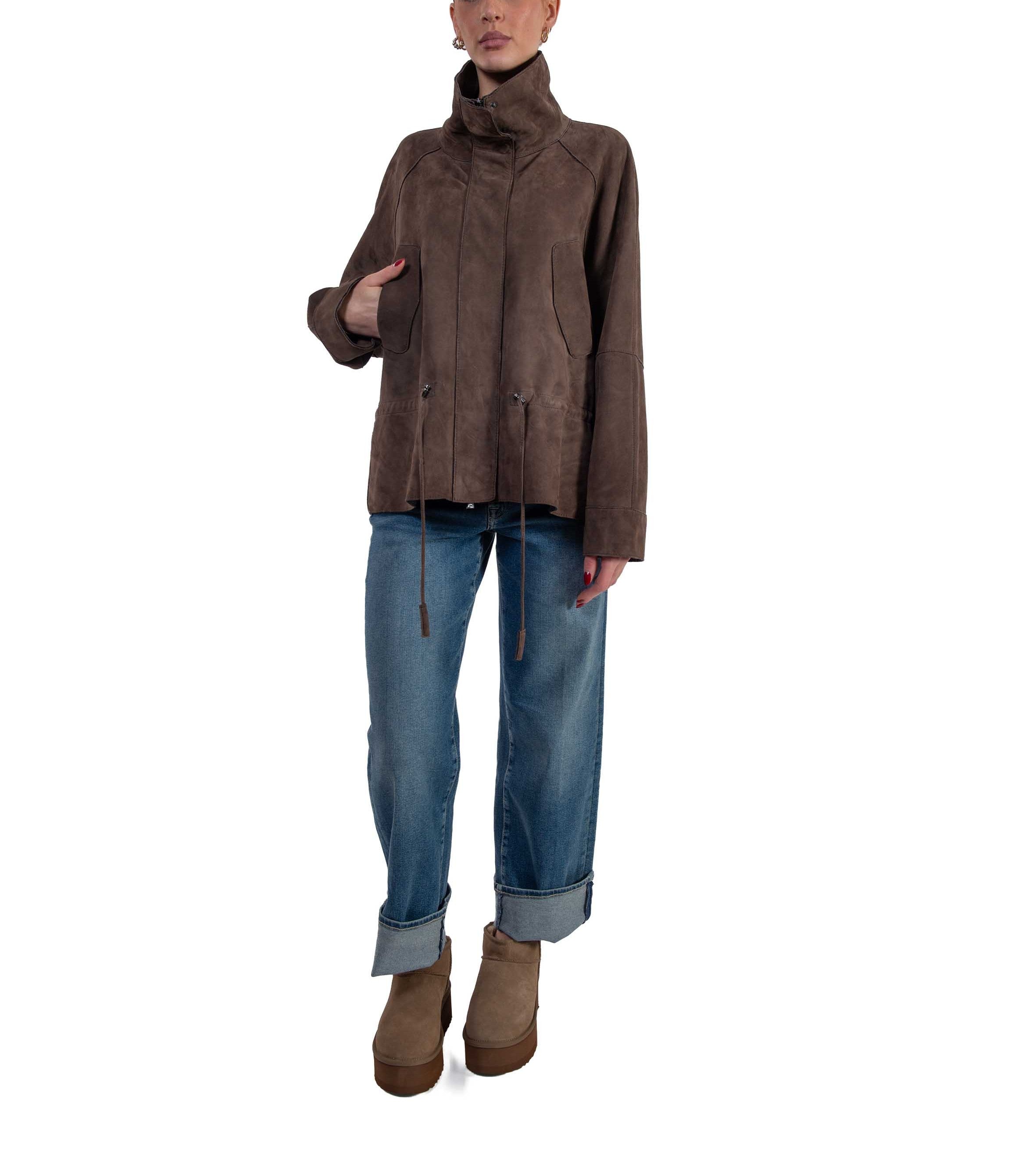 Giaccone in suede marrone RACHELE MARRONE THE JACKIE LEATHERS 