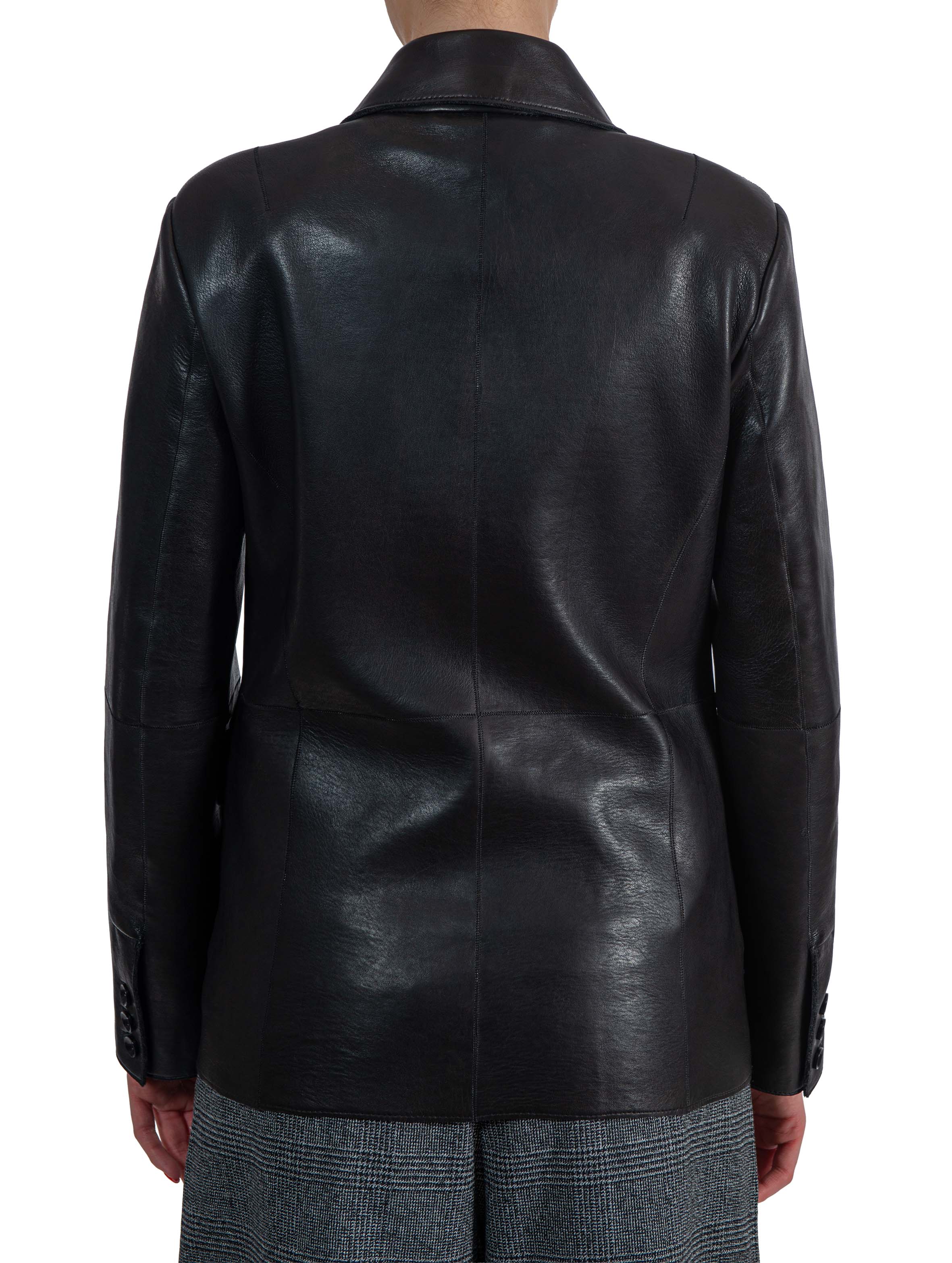 Giacca Thiaki in pelle doppiopetto THIAKI NERO THE JACKIE LEATHERS 