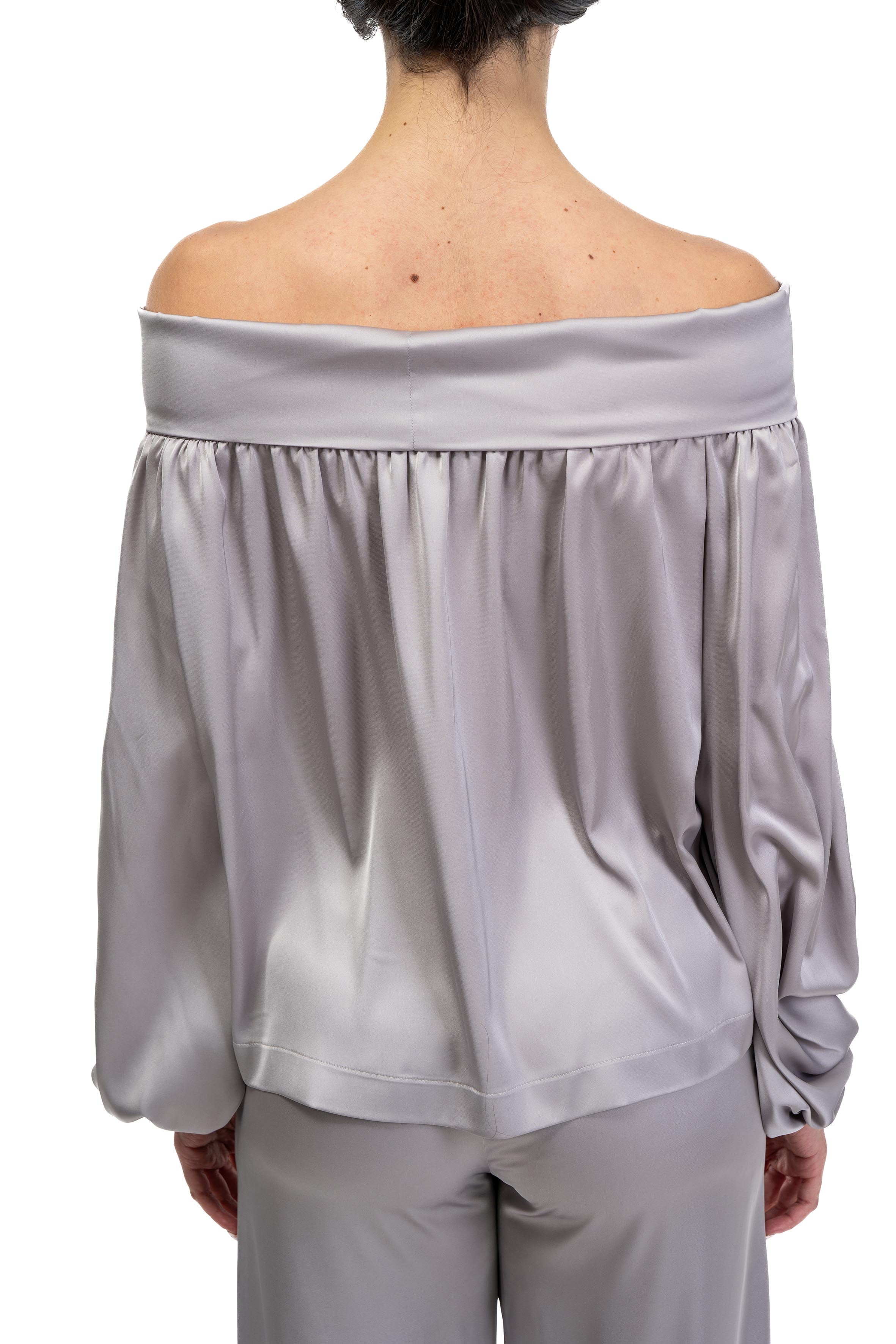 Blusa raso grigia 60670 ACCIAIO D.EXTERIOR 