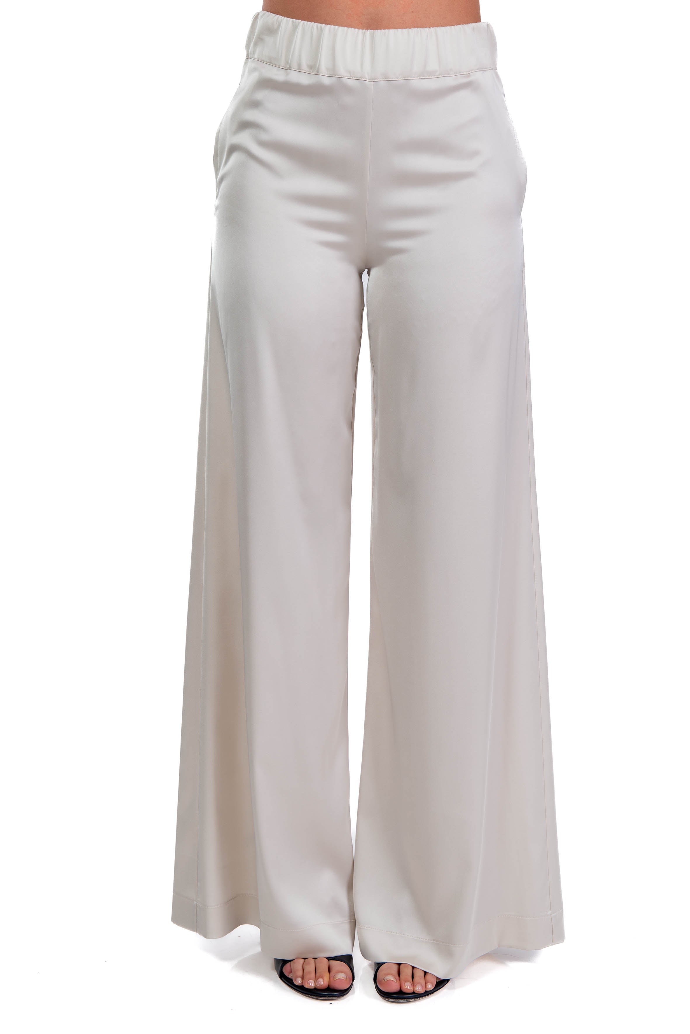 Pantalone palazzo in raso 60657 3 MARMO D.EXTERIOR 