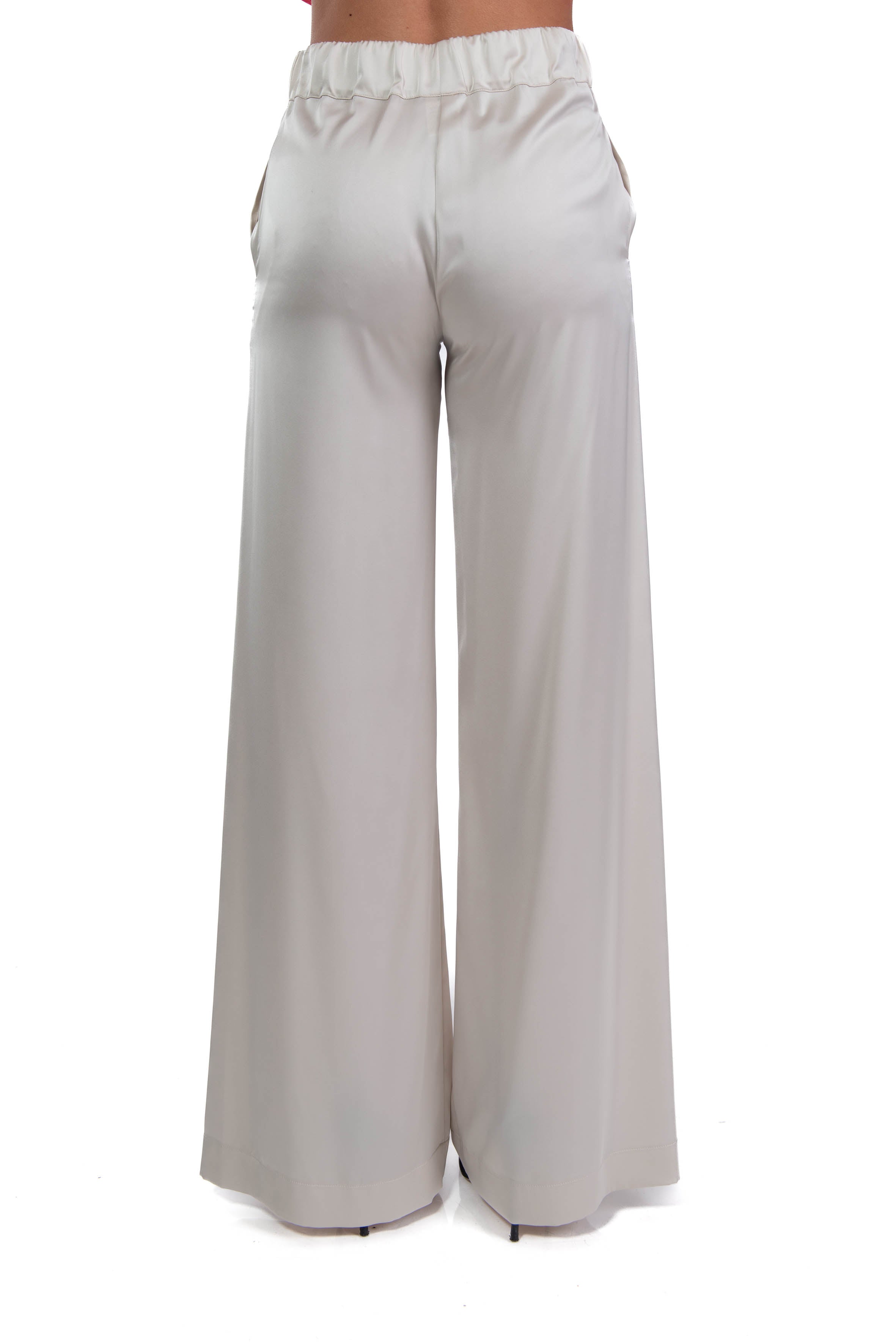 Pantalone palazzo in raso 60657 3 MARMO D.EXTERIOR 
