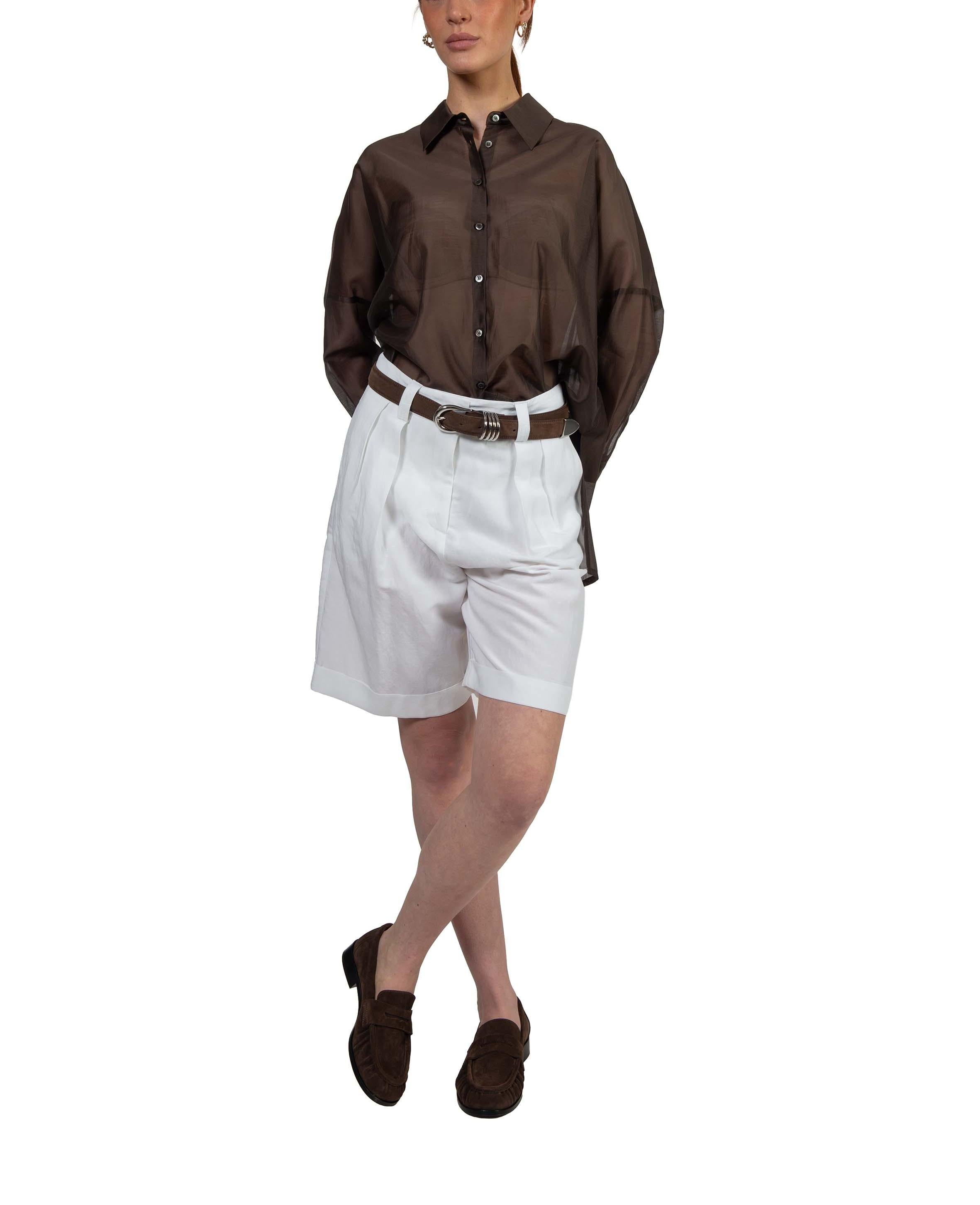 Bermuda bianco con pinces. 4836 2973 BIANCA ALICE MILLER 