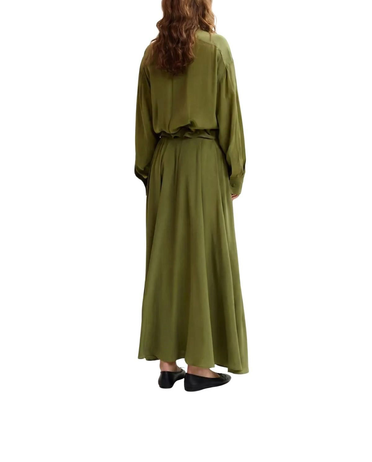 Tutina corta con maxi gonna verde oliva JEBBA OLIVE ESSENTIEL ANTWERP 