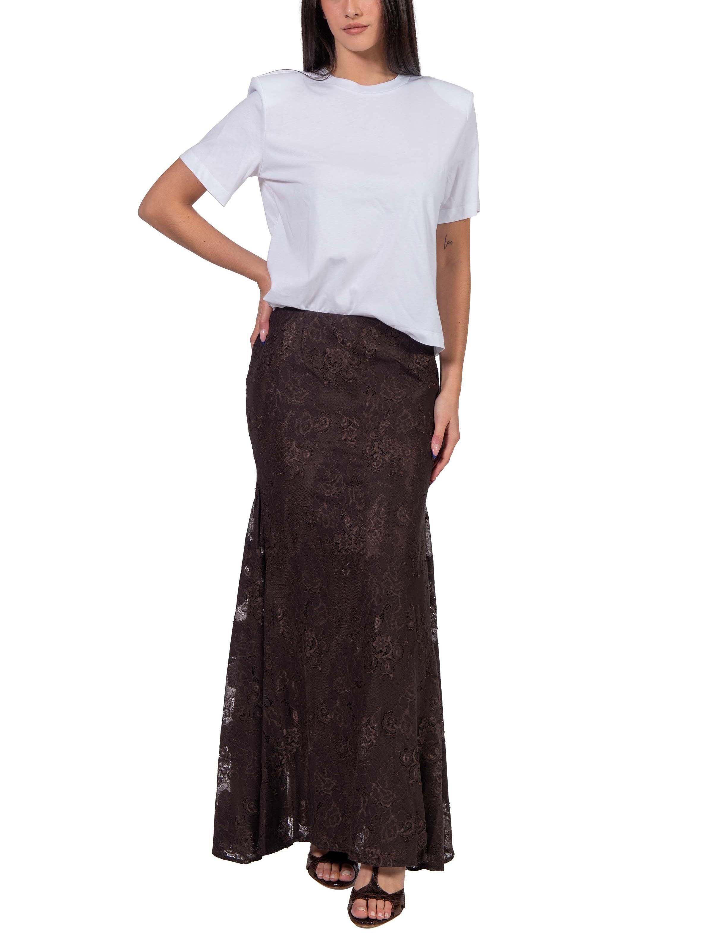 Gonna lunga in pizzo marrone PELE BROWN HERSKIND 