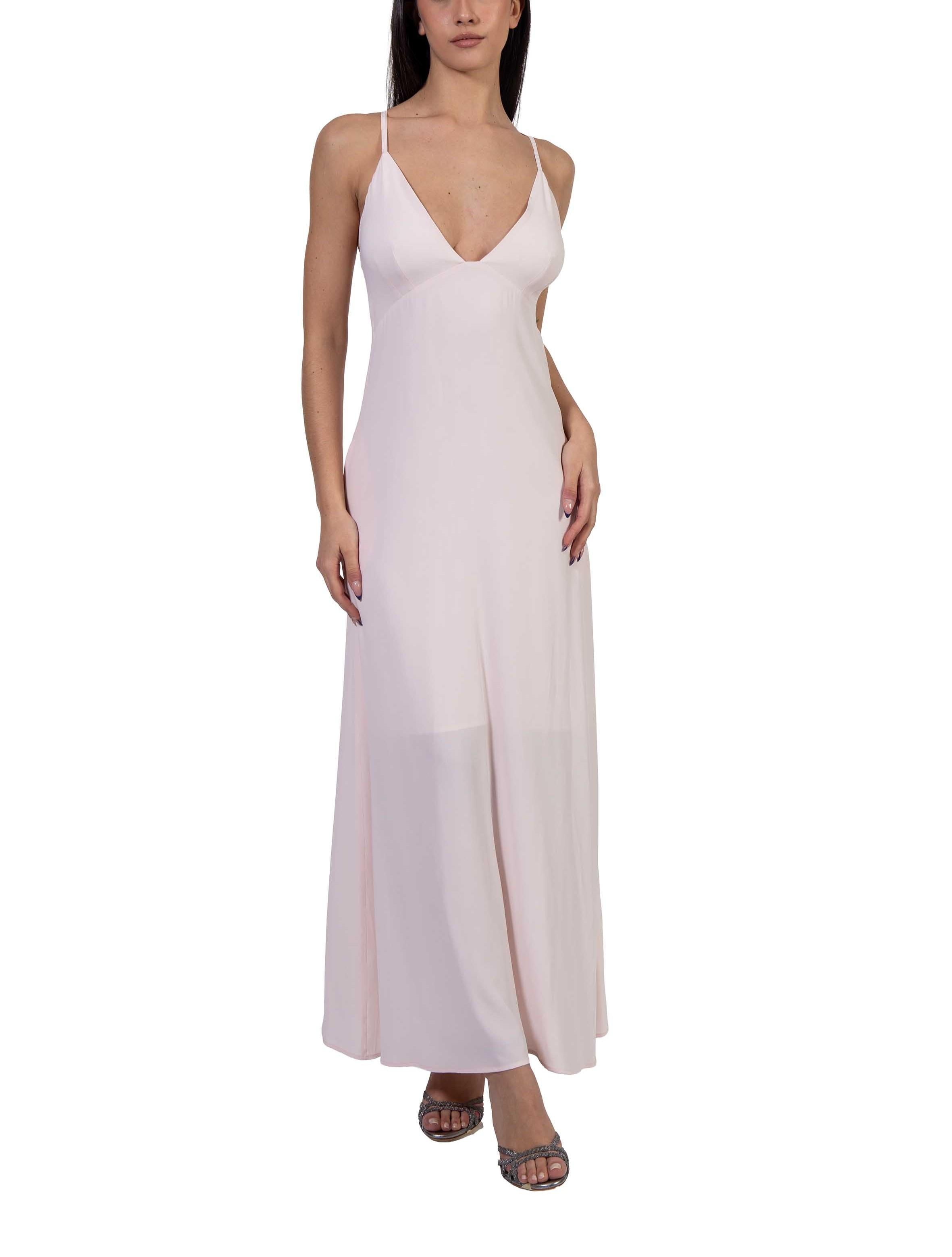 Abito lungo con coprispalle rosa cipria 44100 ROSA FEDERICA TOSI 