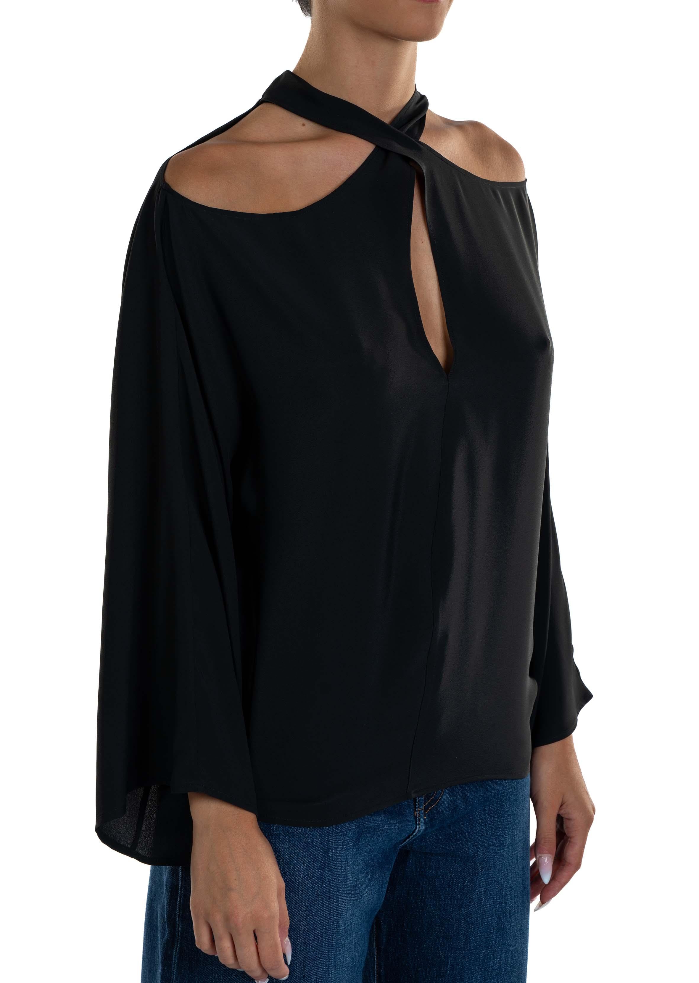 Blusa collo intrecciato 31103 NERO FEDERICA TOSI 