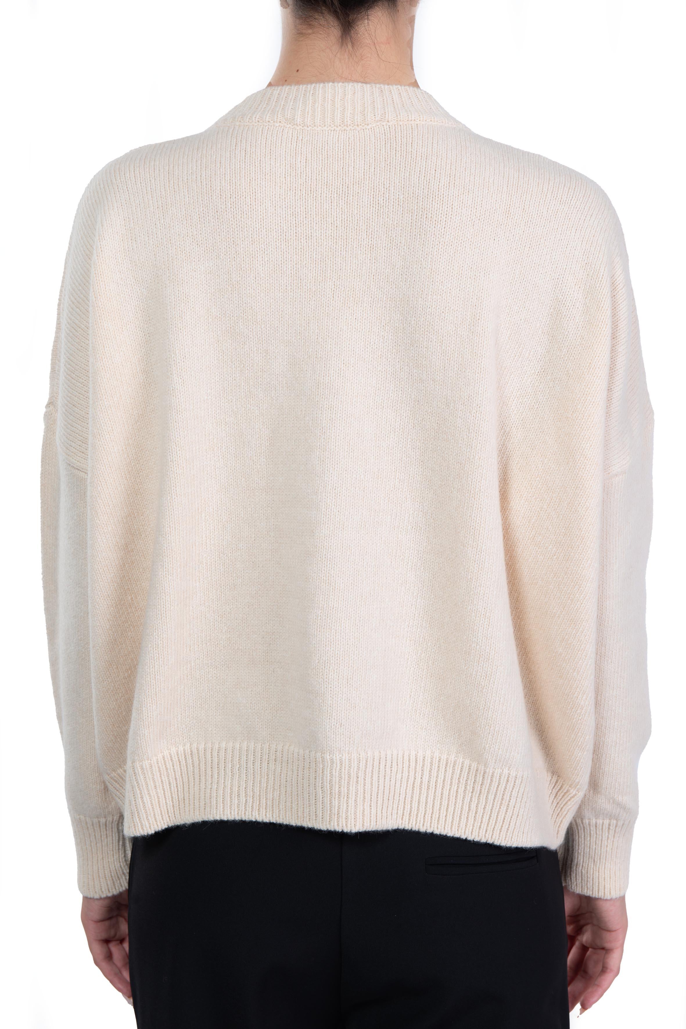 Maglia panna con cuore jacquard 22108 P GIADA BENINCASA 