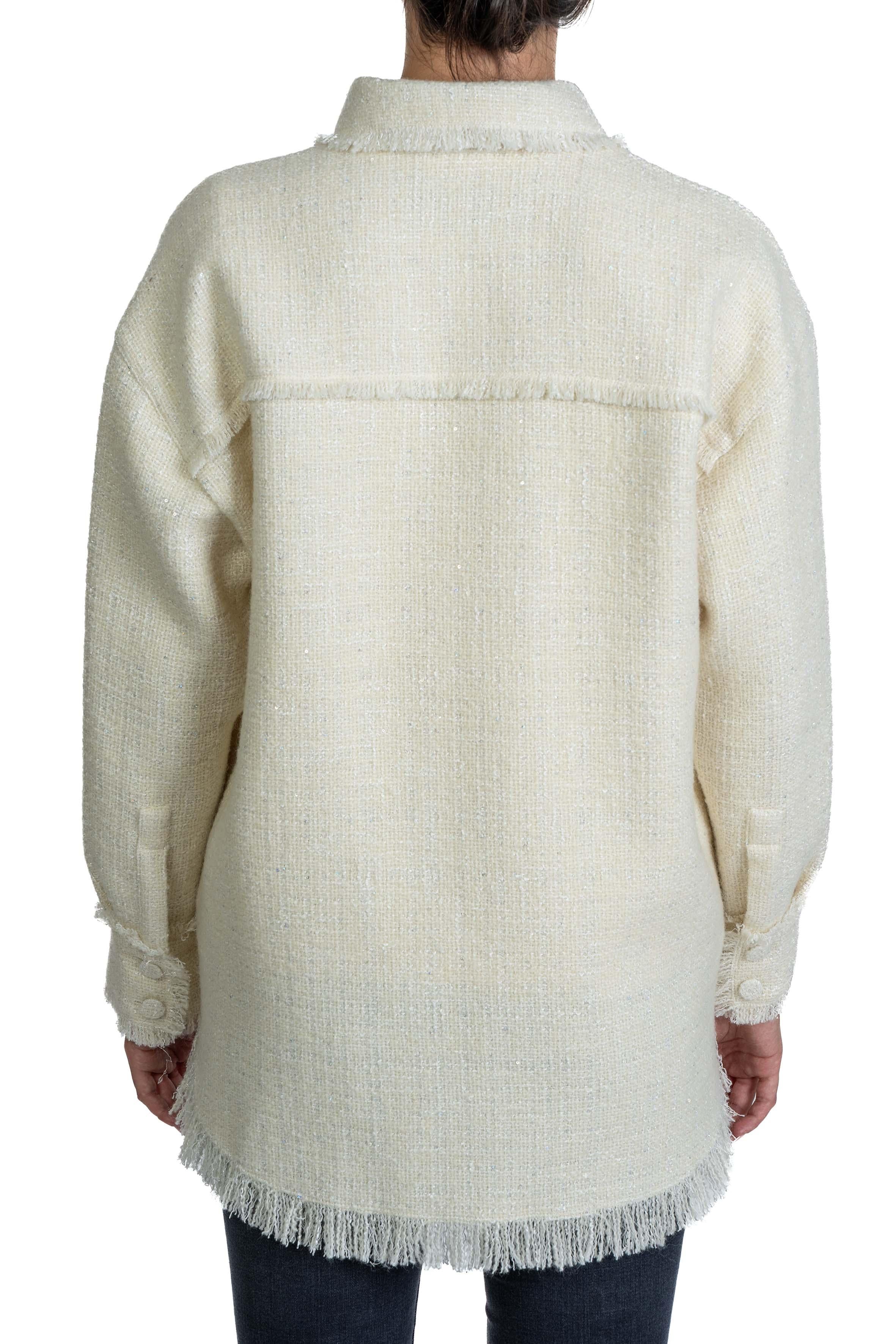 Giacca camicia bouclè 3941MDE22 OFF WHITE MSGM 