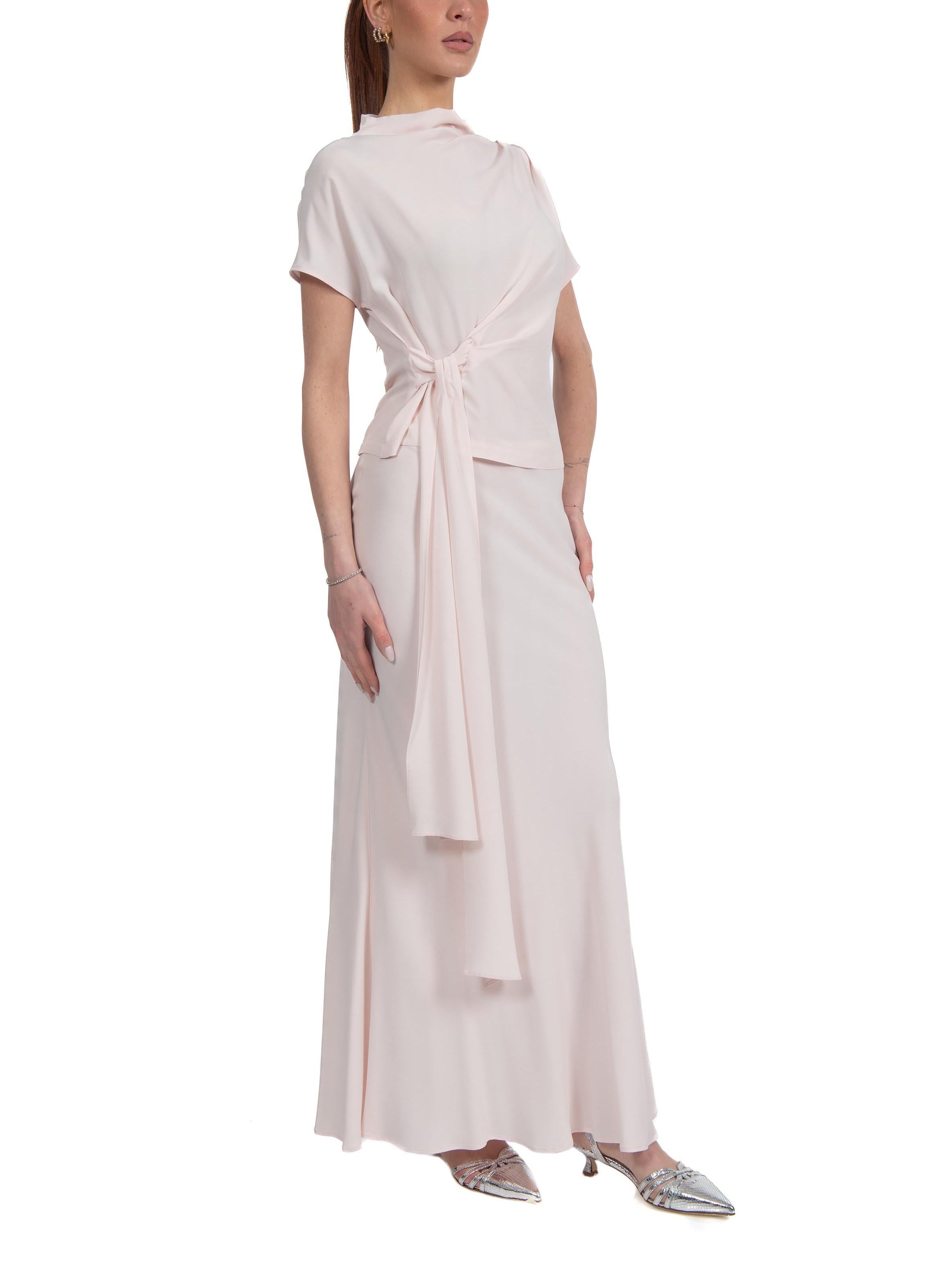 Blusa con nodo rosa 41112 4112 ROSA 04 FEDERICA TOSI 