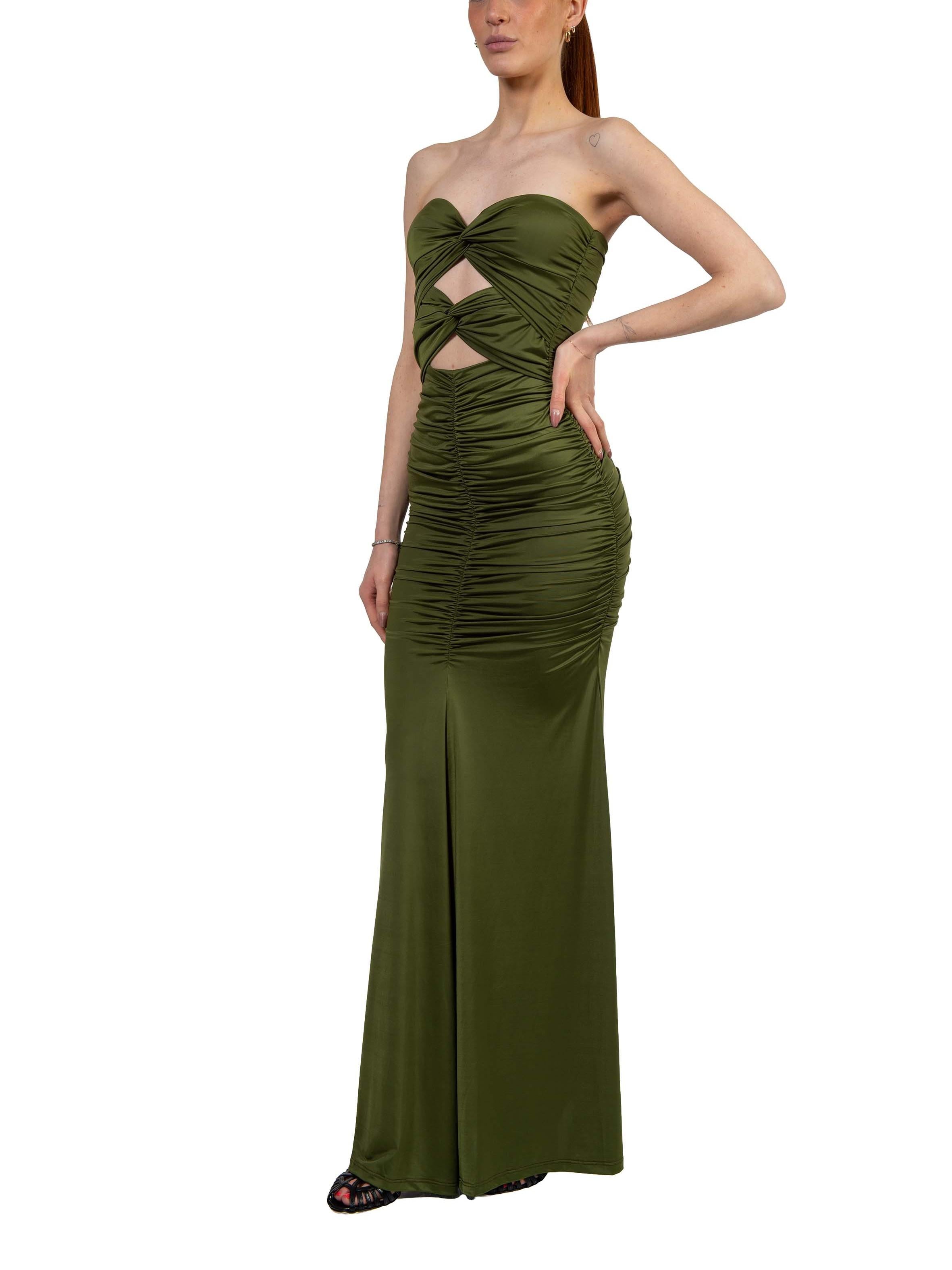 Abito lungo Verde militare  con dettagli cut-out JEREMI OLIVE ESSENTIEL ANTWERP 