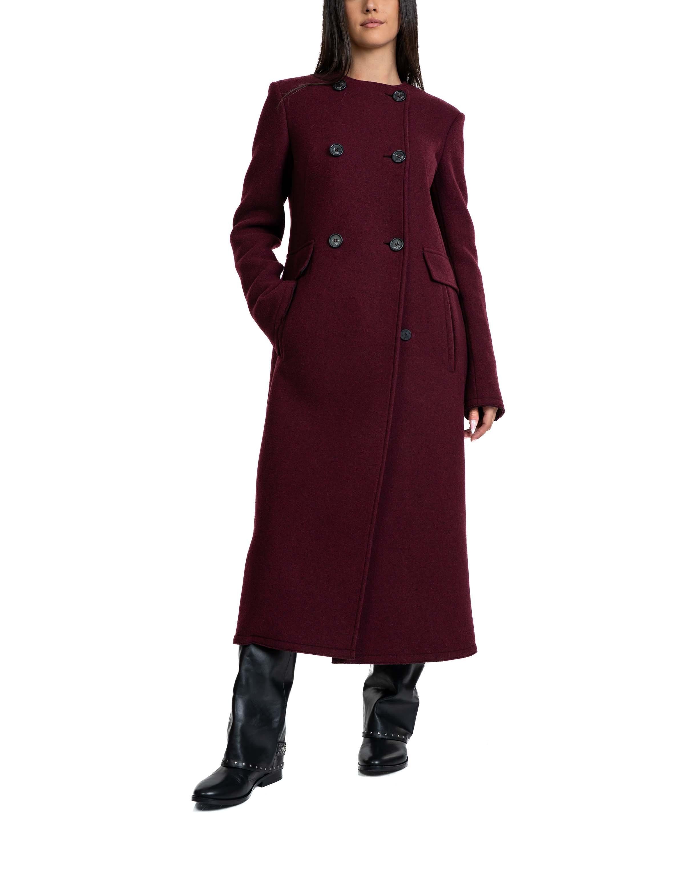 Cappotto lungo bordò N021 4602 RED/BROWN N° 21 