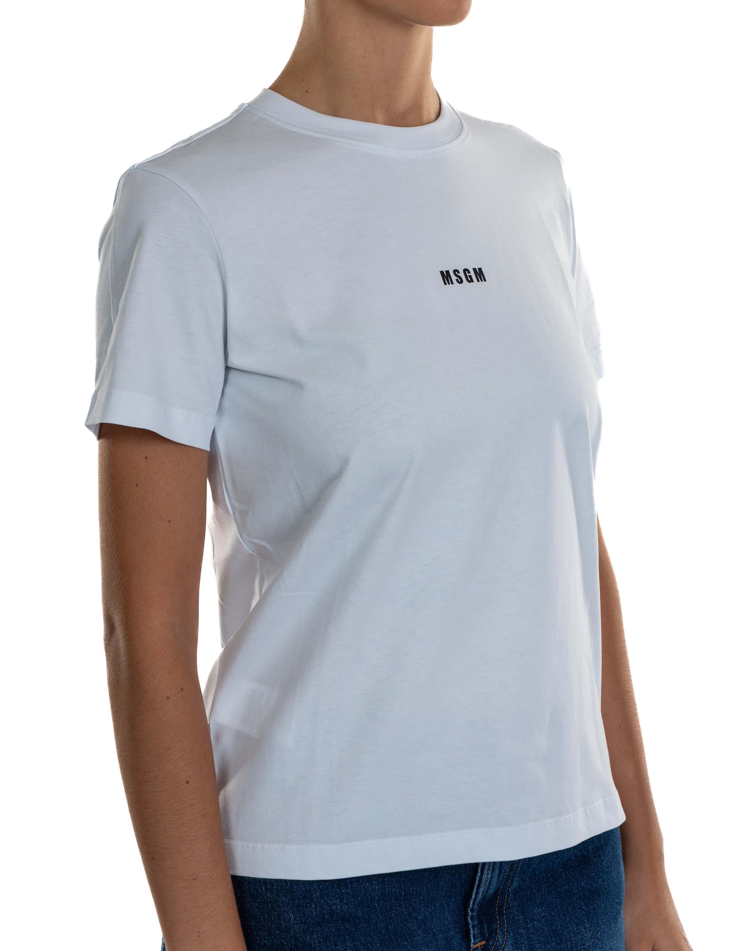 T-shirt logo MSGM  panna. 2000MDM500 OPTICAL WHITE MSGM 