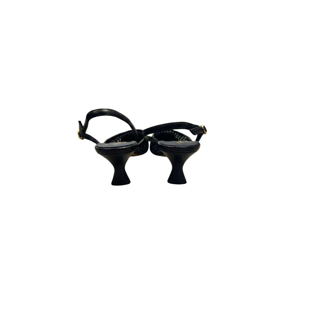 Slingback traforata 1666 nera 1666 NERO BIANCA DI 
