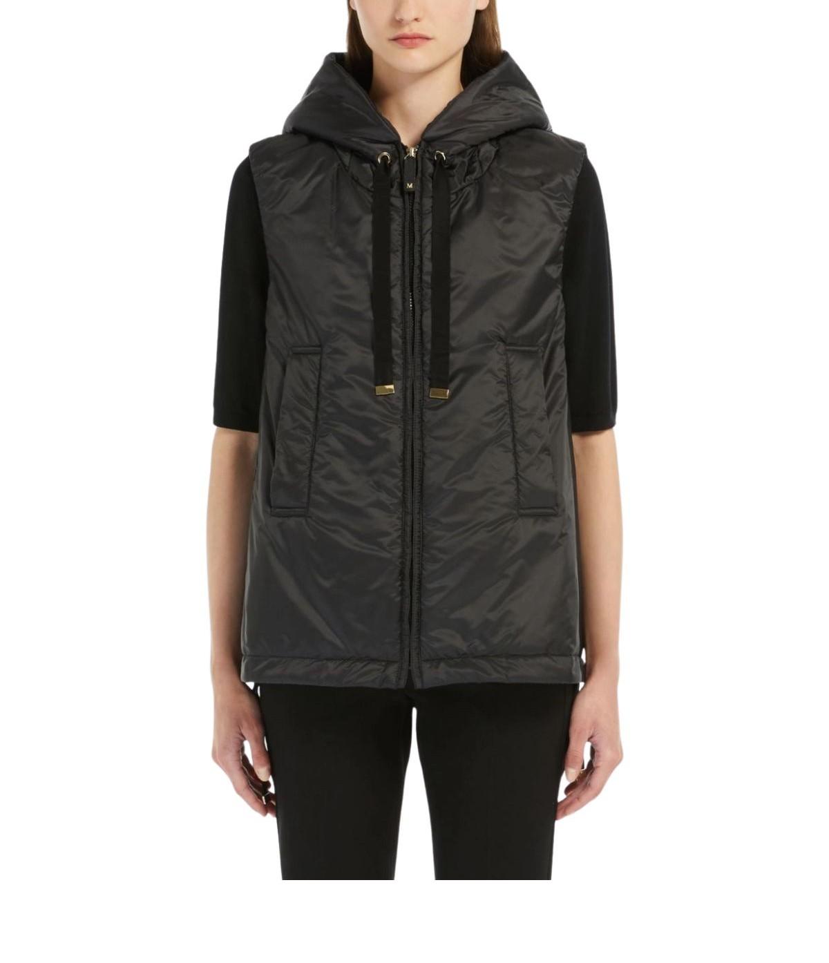 Gilet imbottito con cappuccio in tela antigoccia nero Greengo GREENGO 009 NERO MAX MARA THE CUBE 