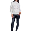 Maglia con intarzio panna