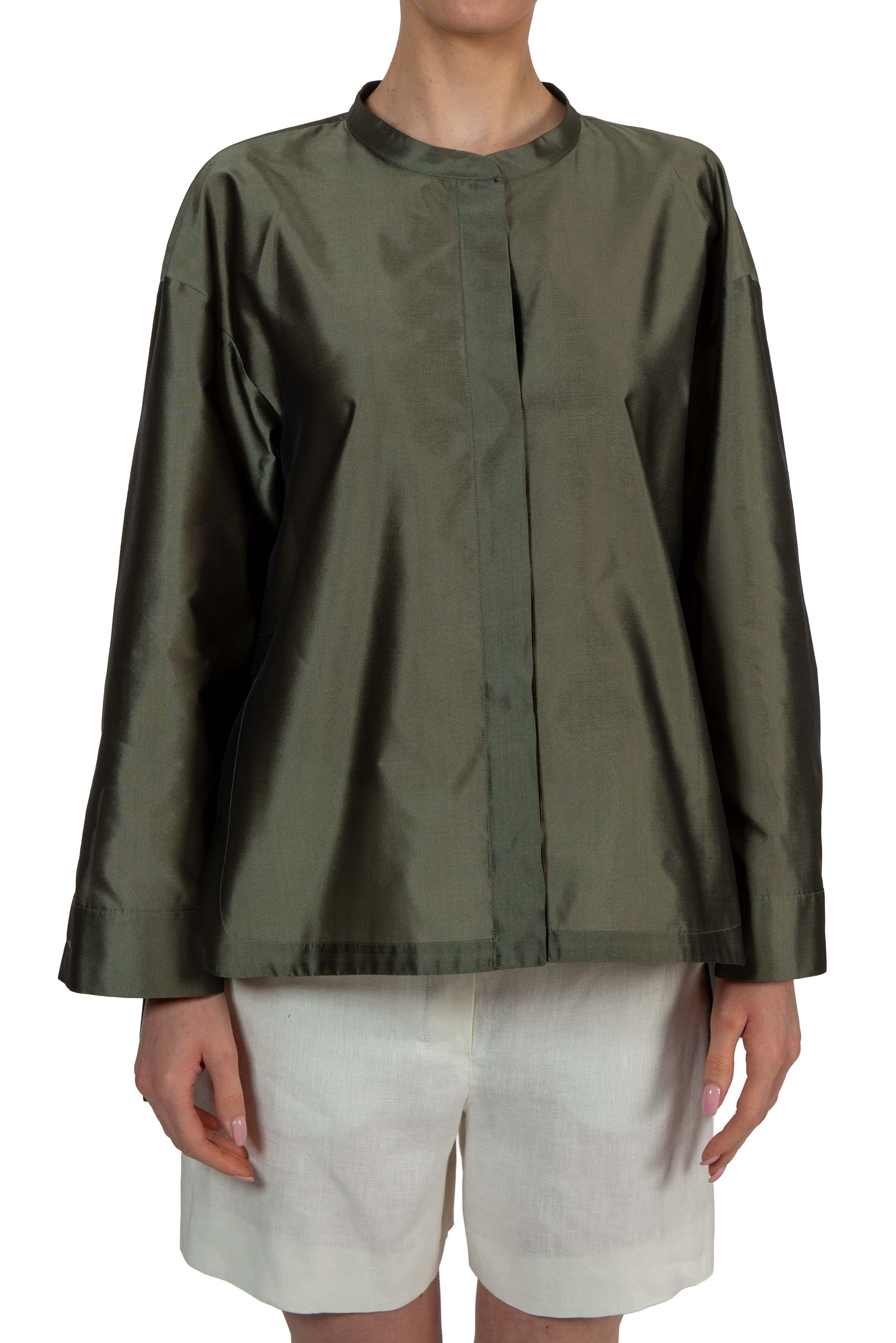 Camicia in seta verde militare RACCONTO 004 MAX MARA 