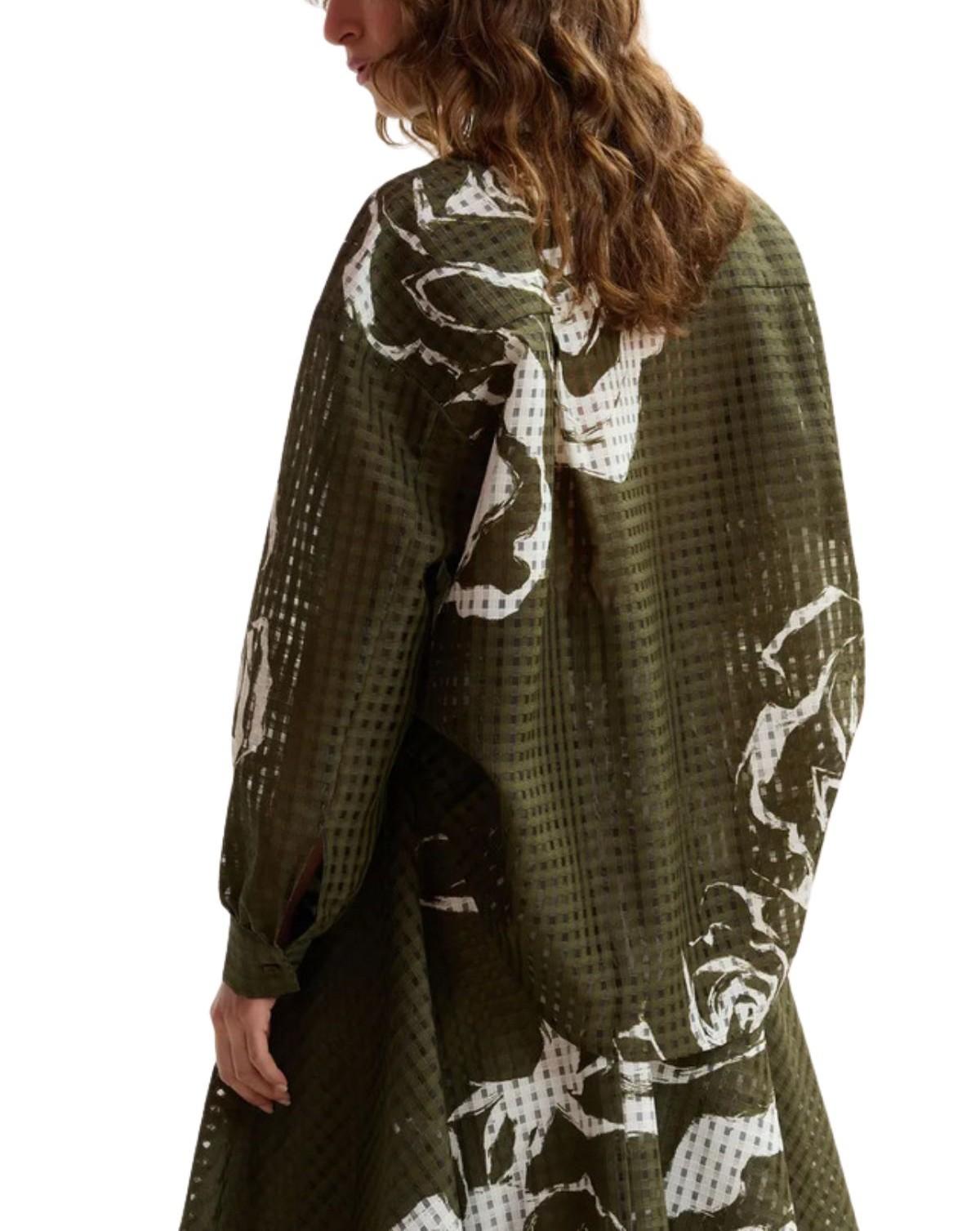 Camicia over traforata verde JORANGE OLIVE ESSENTIEL ANTWERP 